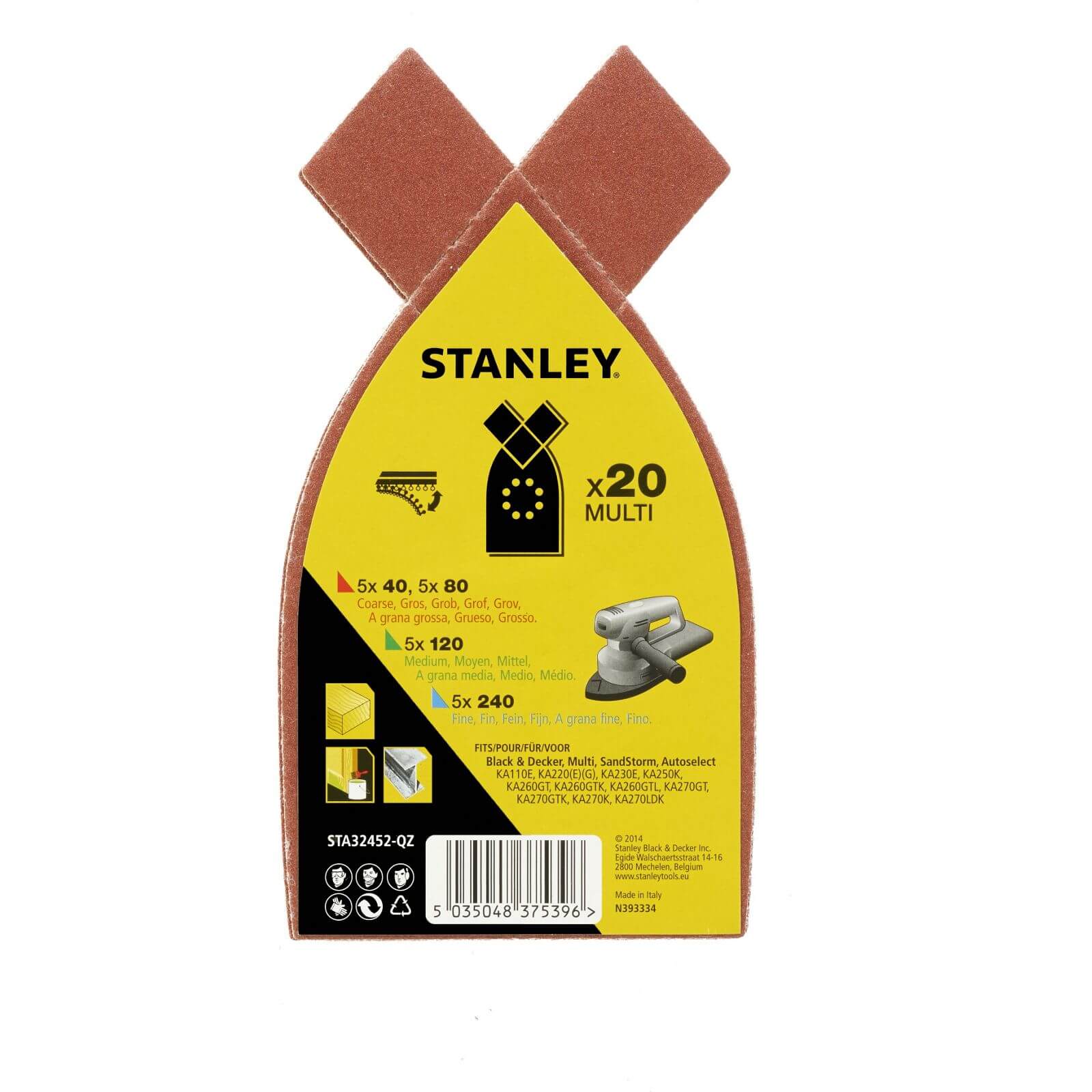 Stanley Multisander Sheet Spar Pack of 20 - STA32452-QZ