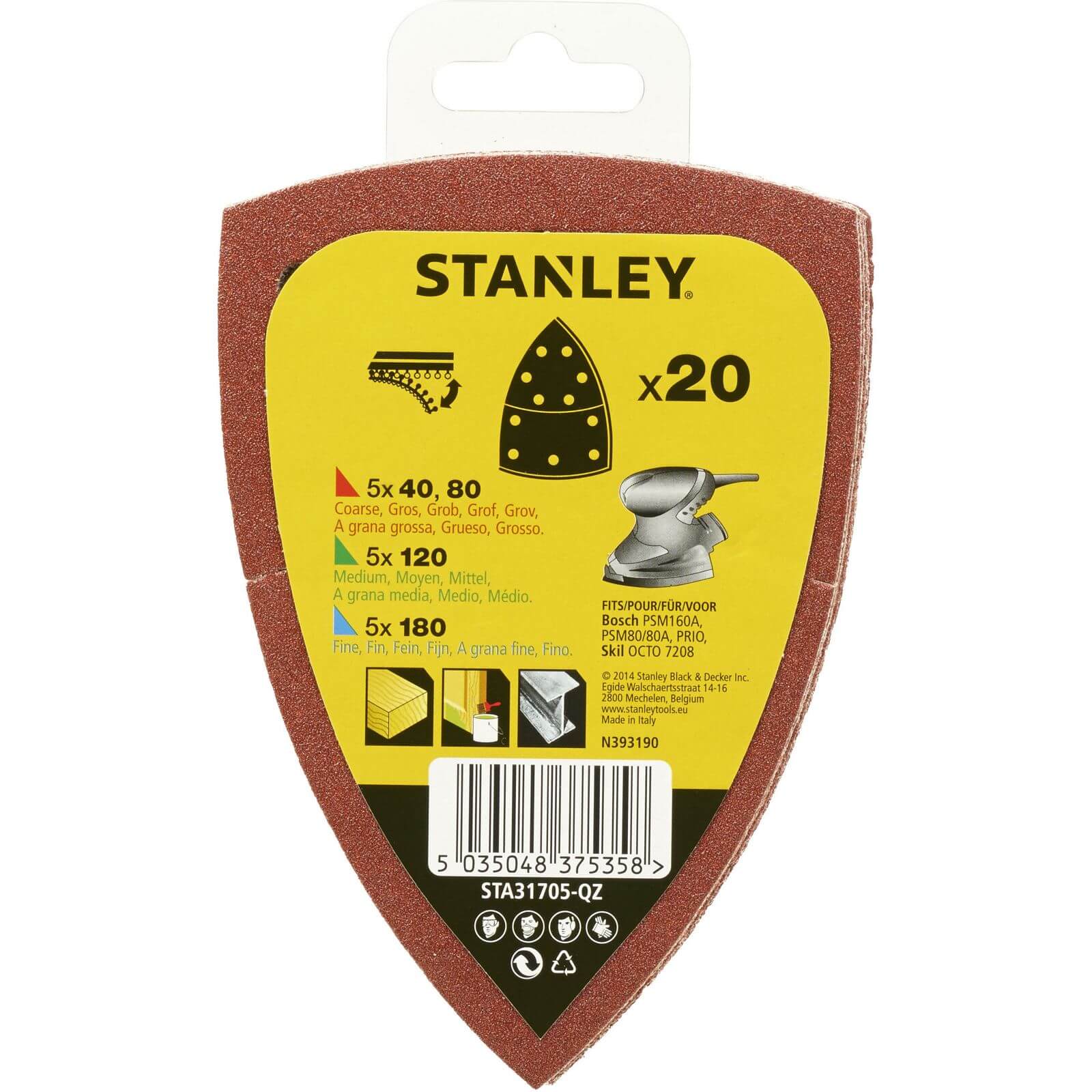 Stanley Detail Sander Sheet Spar Pack - STA31705-QZ