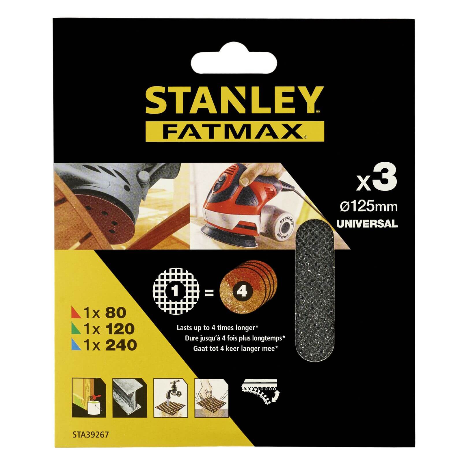 Stanley Fatmax 125mm ROS Sheet MESH Mixed Pack - STA39267-XJ