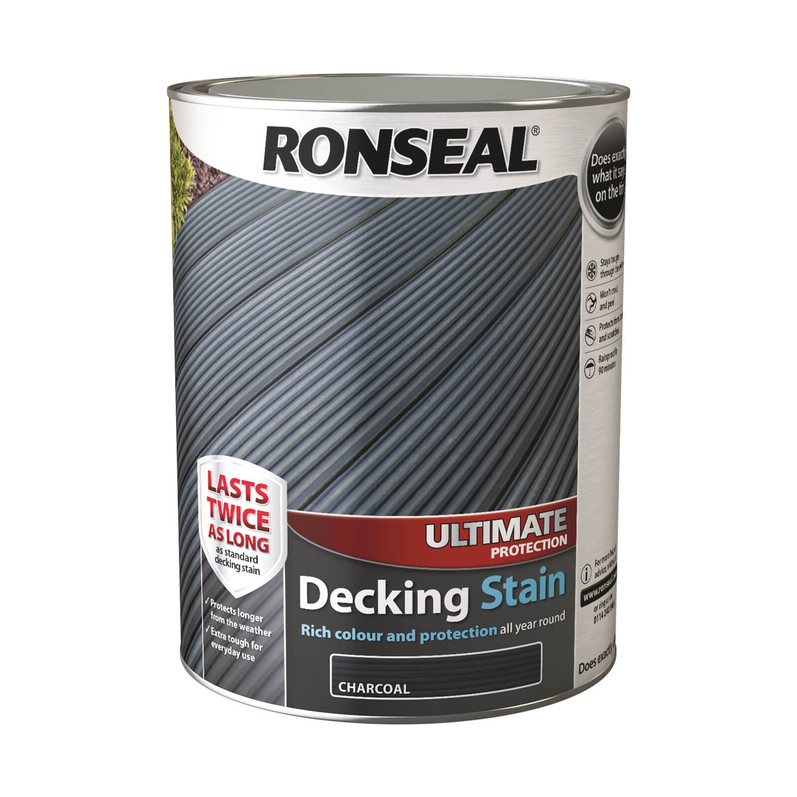 Ronseal Ultimate Decking Stain Charcoal - 5L