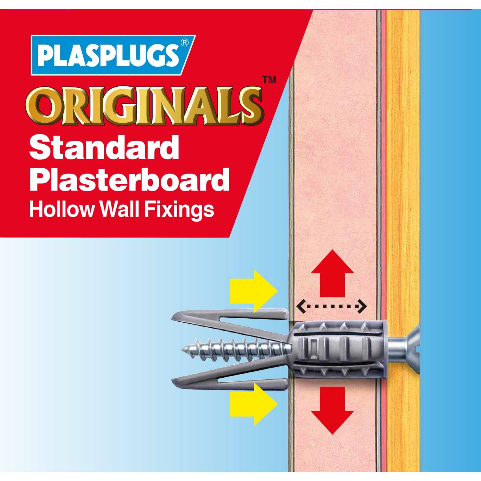 Plasplugs Standard Plasterboard Hollow Wall Fixings x 500