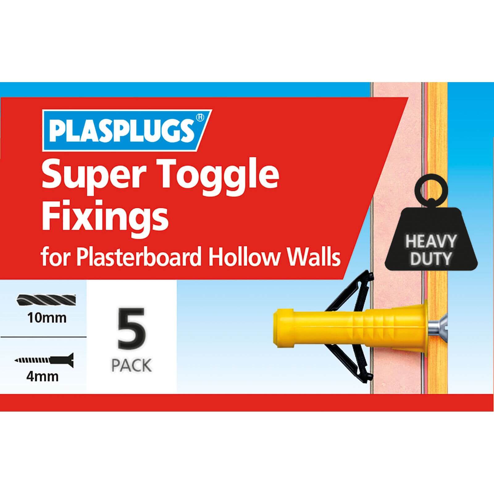 Plasplugs Super Toggle Fixings x 5