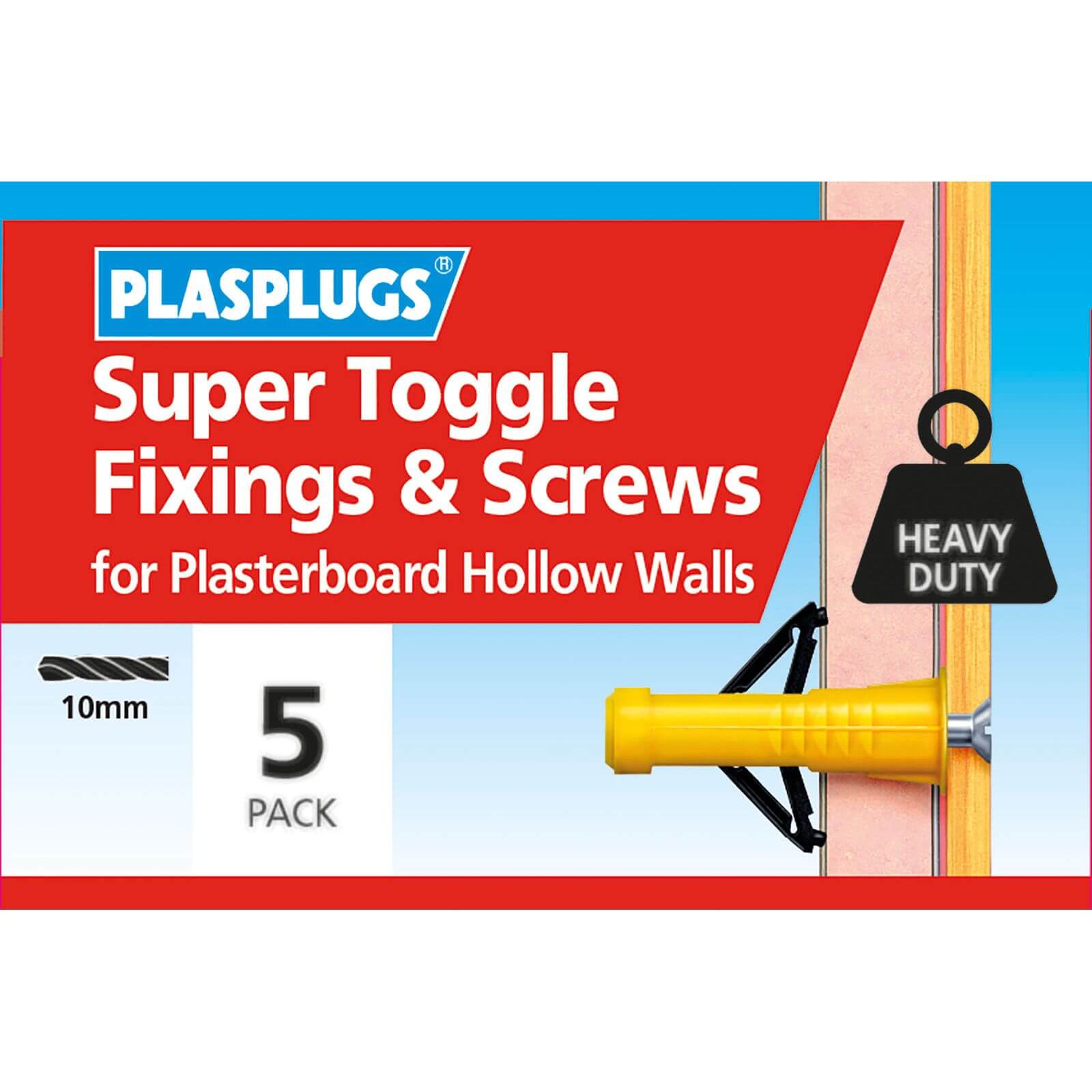 Plasplugs Super Toggle & Screws x 5