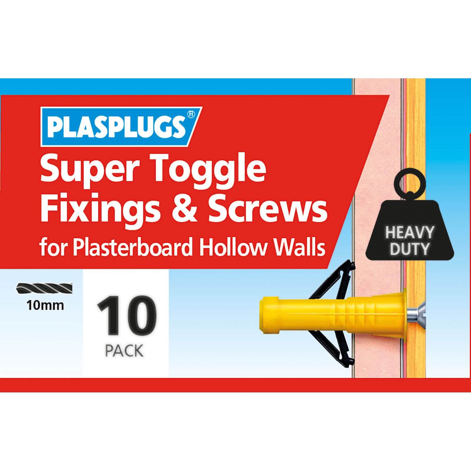 Plasplugs Super Toggle & Screws x 10