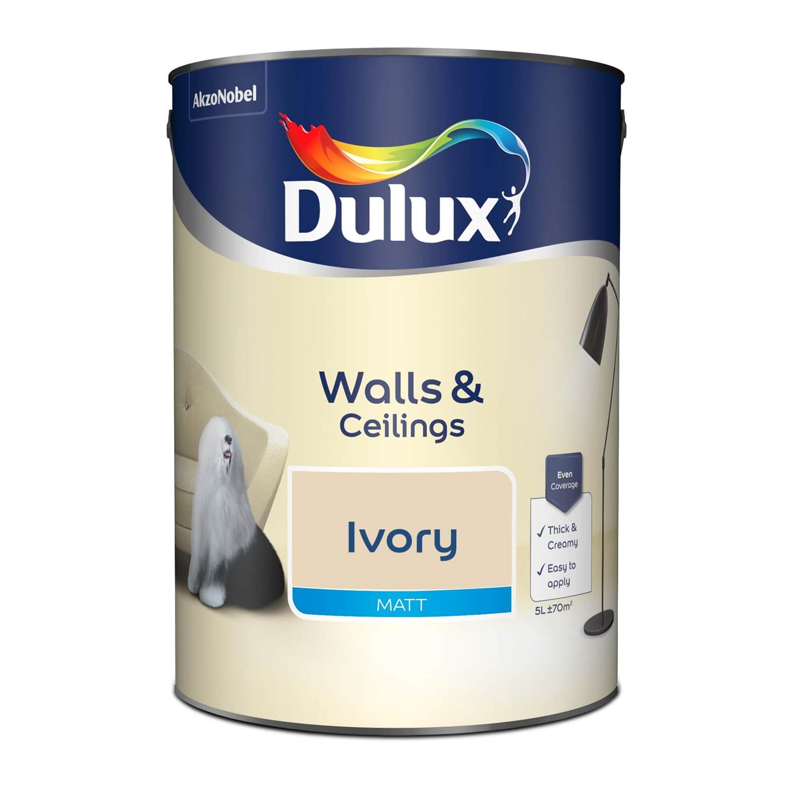 Dulux Matt Emulsion Paint Ivory - 5L