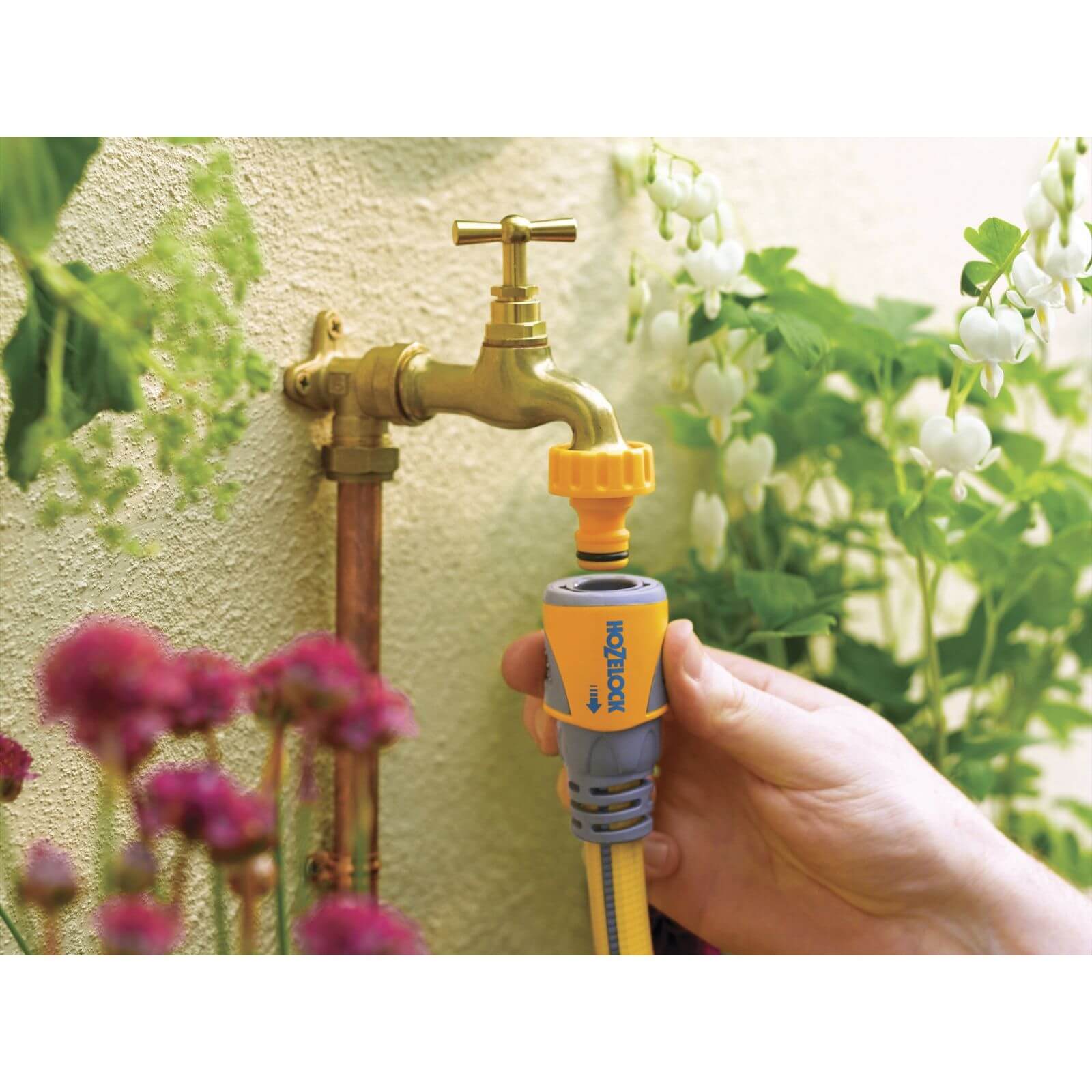 Hozelock Hose End Connector Plus (12.5mm & 15mm) Homebase