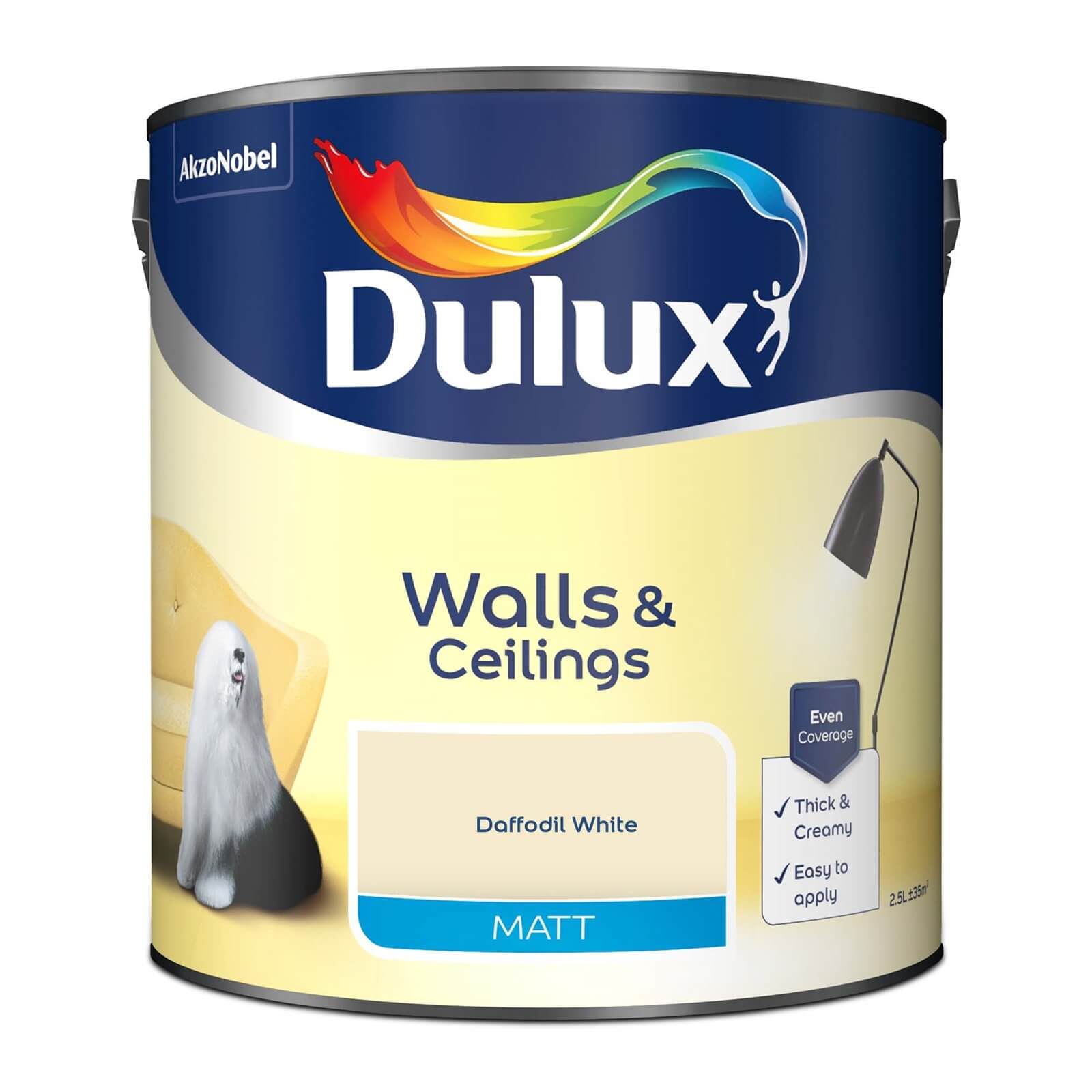 Dulux Matt Emulsion Paint Daffodil White - 2.5L