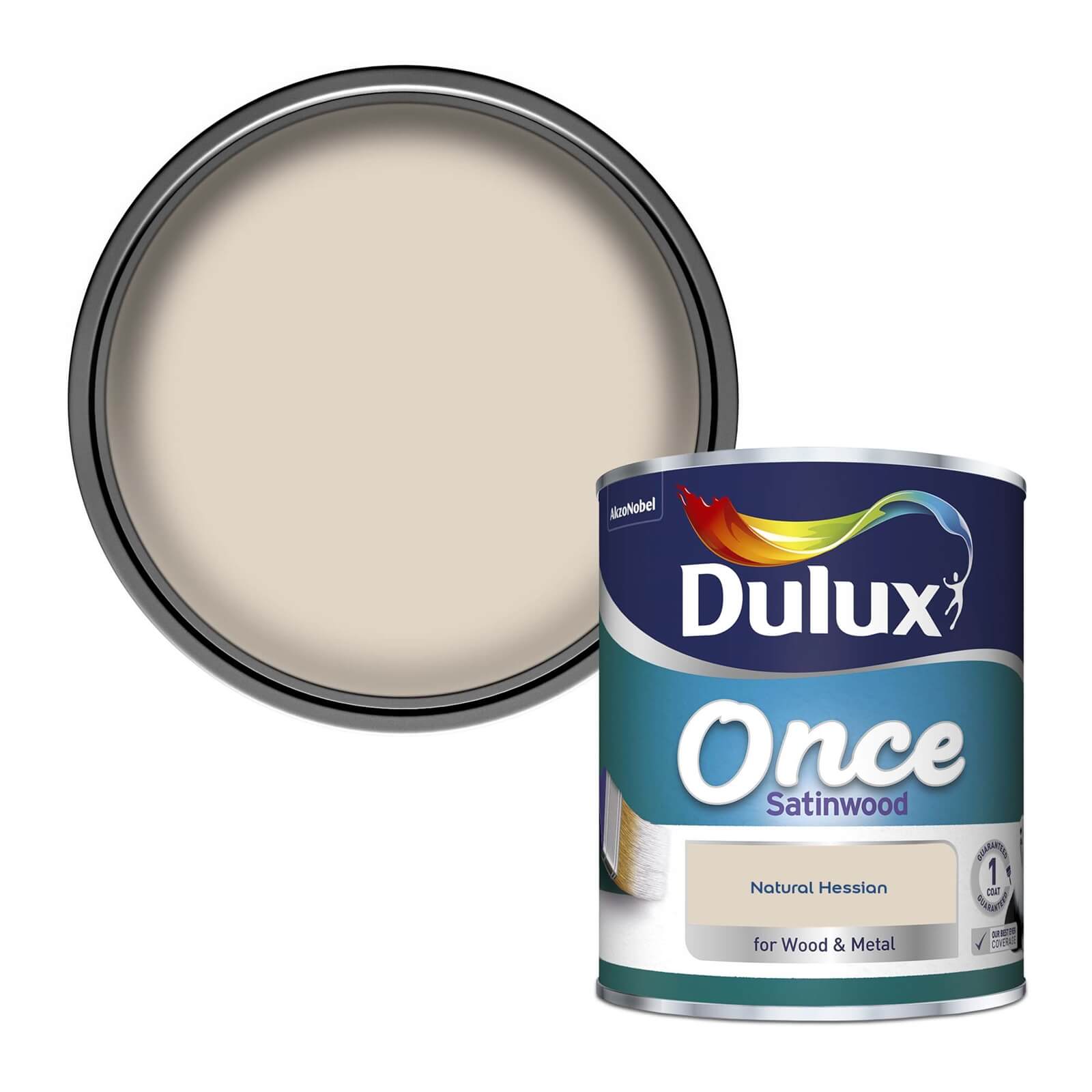 Dulux Once Satinwood Paint Natural Hessian - 750ml