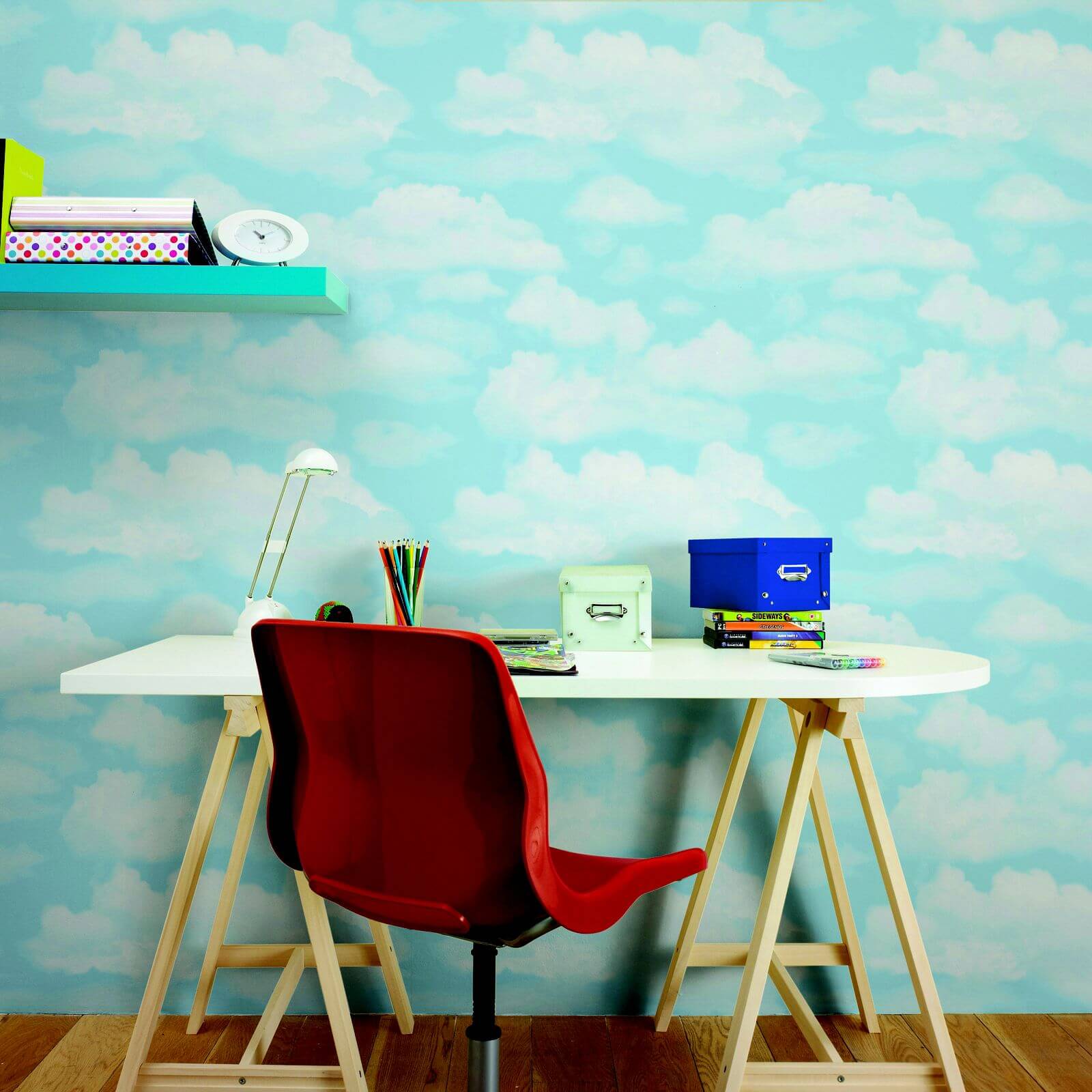 Fresco Cloud 9 Wallpaper - Blue