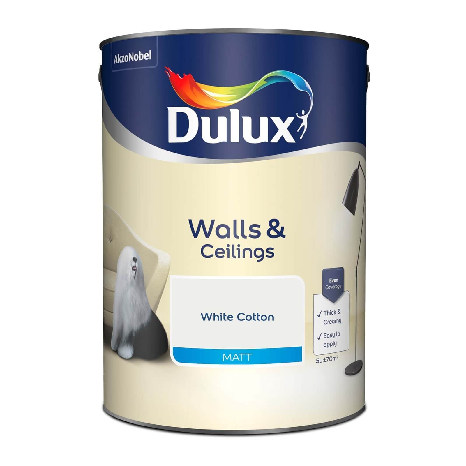 Dulux Matt Emulsion Paint White Cotton - 5L
