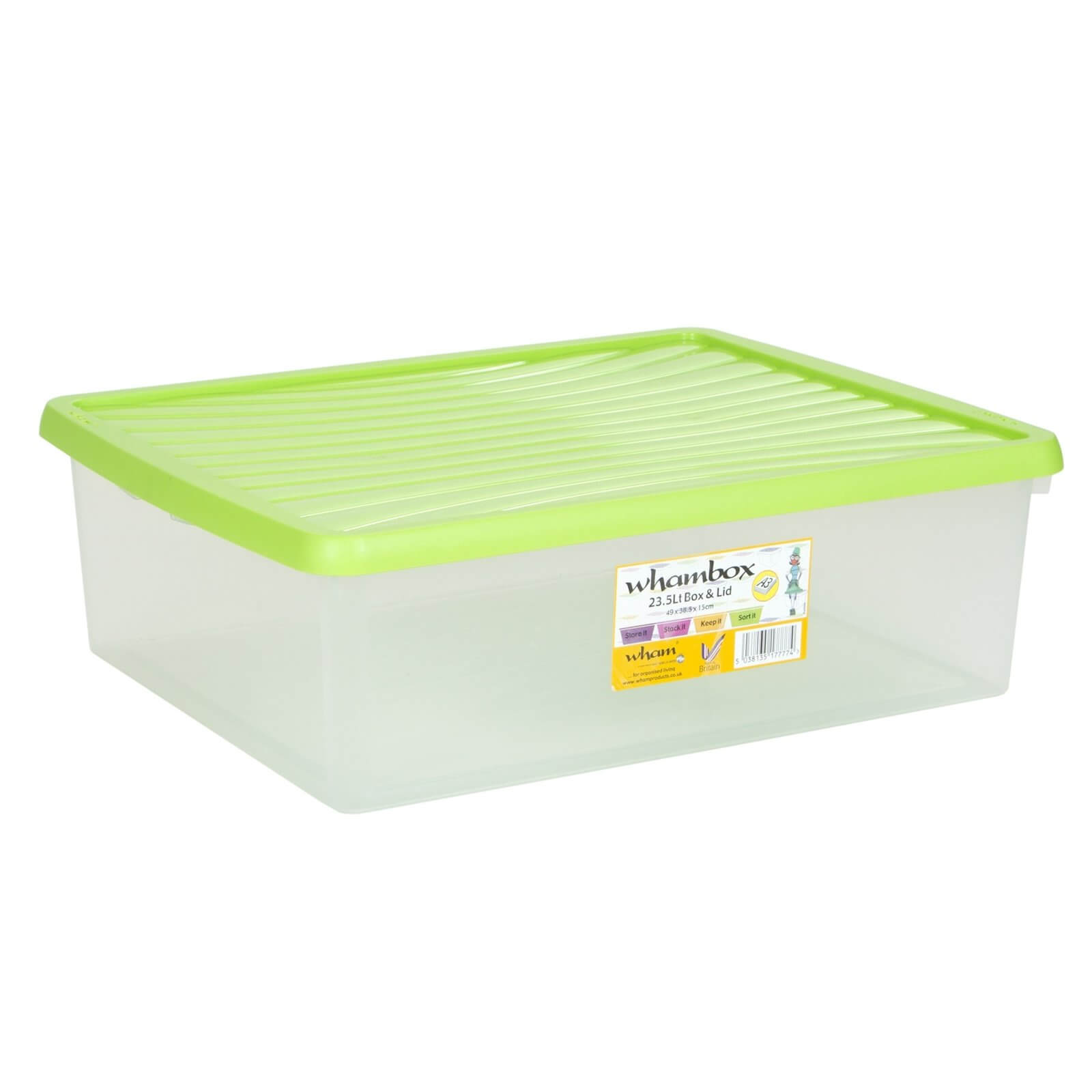 Wham 23L Storage Box and Lime Green Lid