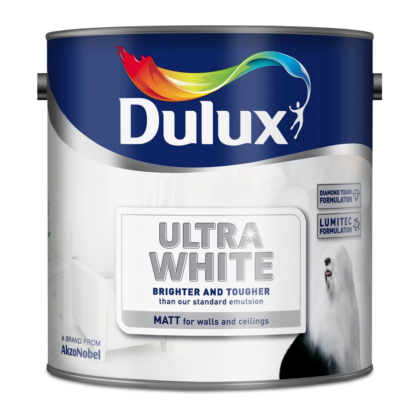 Dulux Ultra White - Matt Emulsion Paint - 2.5L