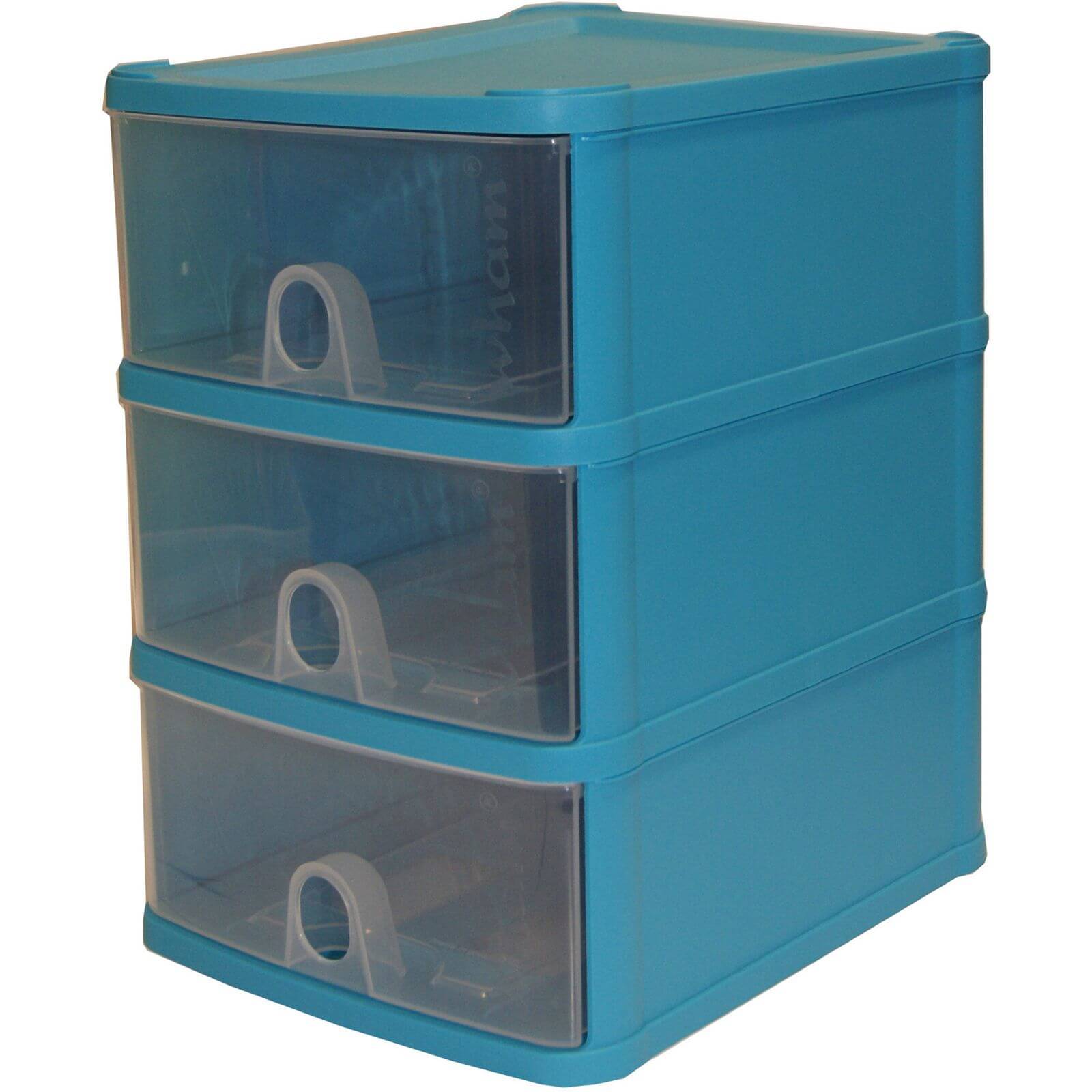 Handy Drawers - Set of 3 - Blueberry & Clear