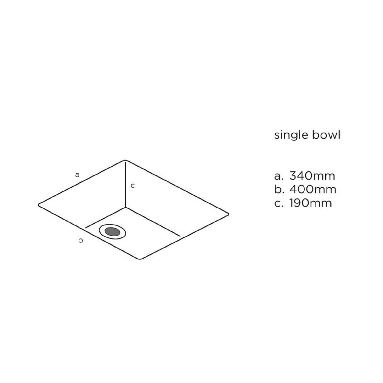Maia Fossil Kitchen Sink Worktop - Acrylic Left Hand Bowl - 1800 x 650 x 28mm