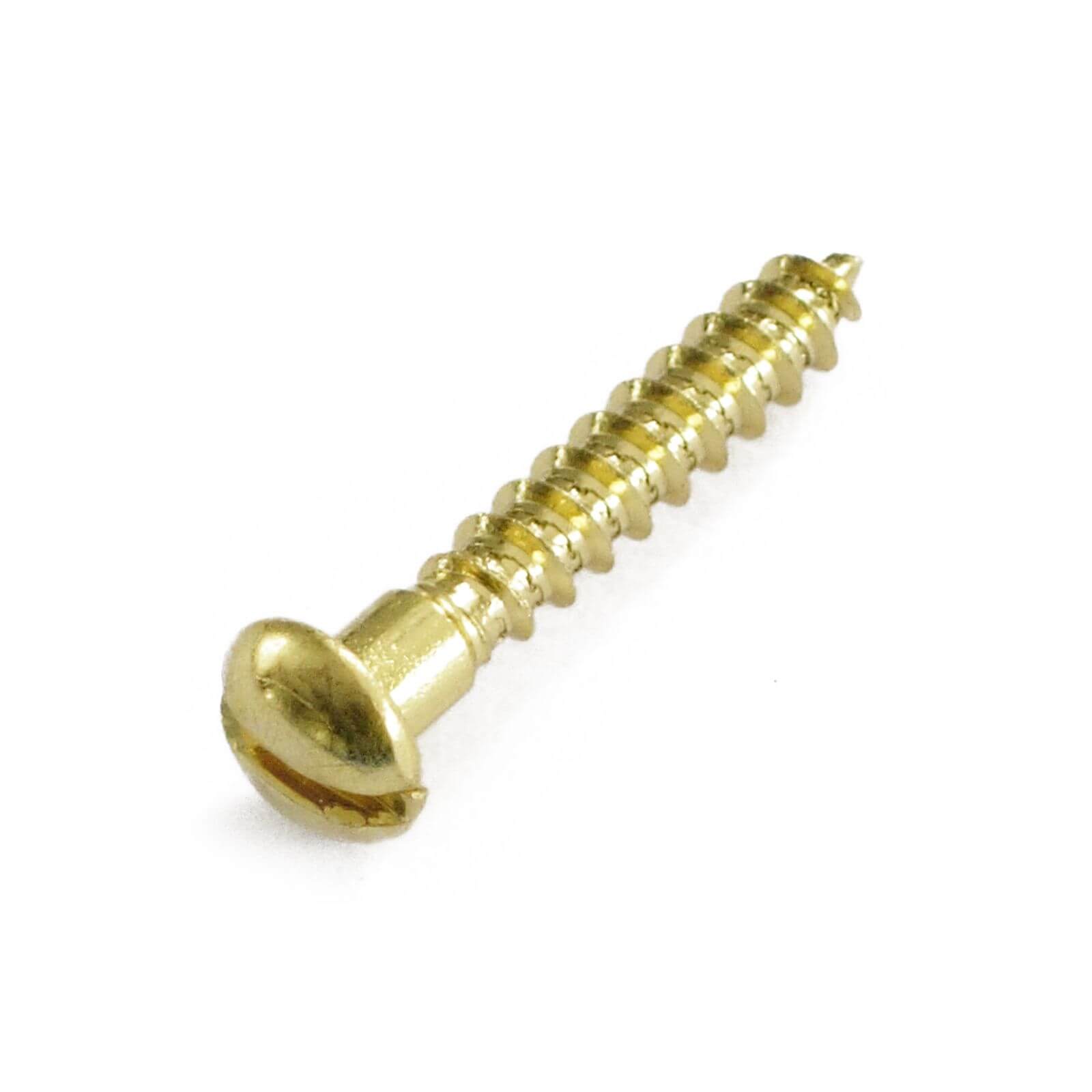 Wood Screw - Round Head - Brass - 3 x 12mm - 10 Pack