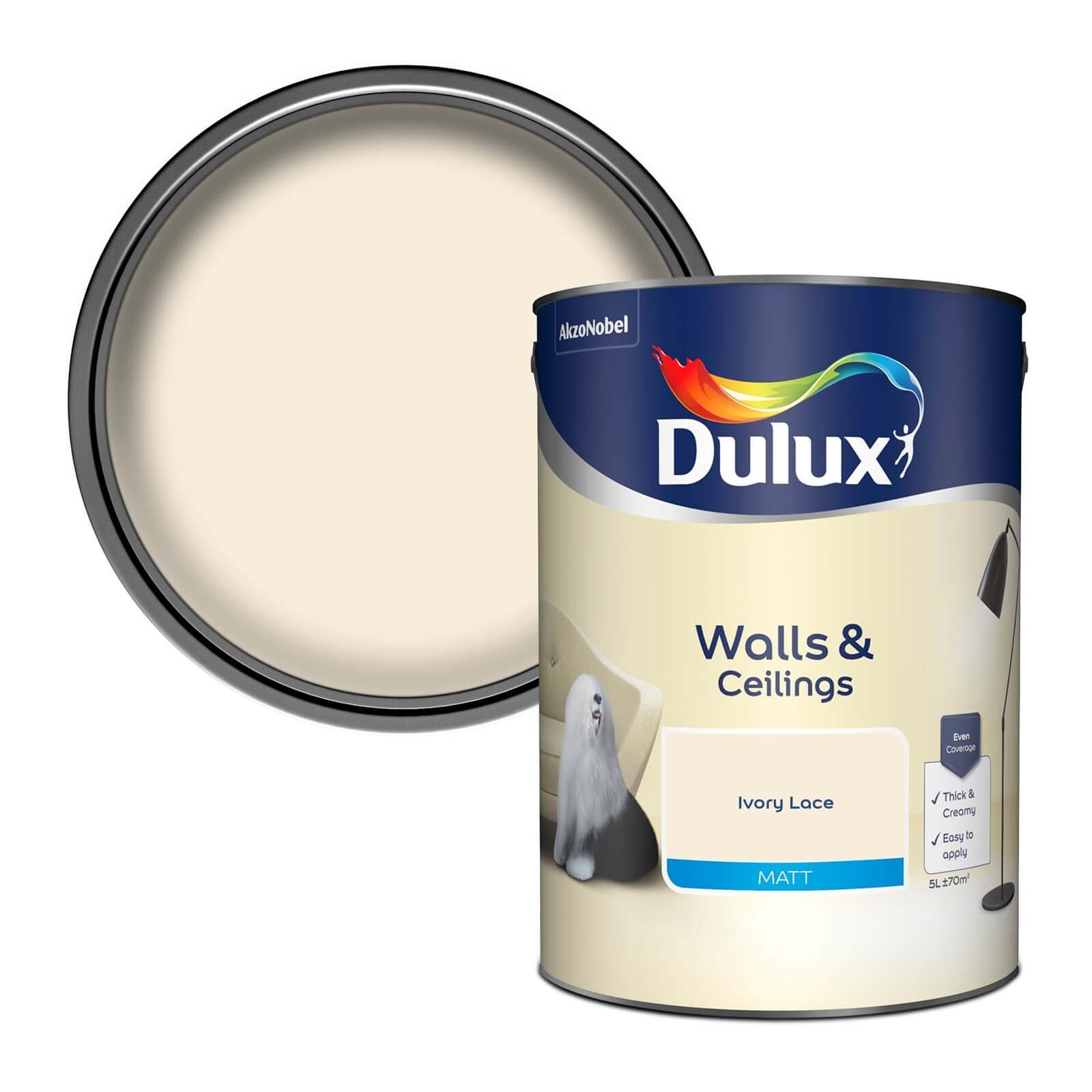 Dulux Matt Emulsion Paint Ivory Lace - 5L