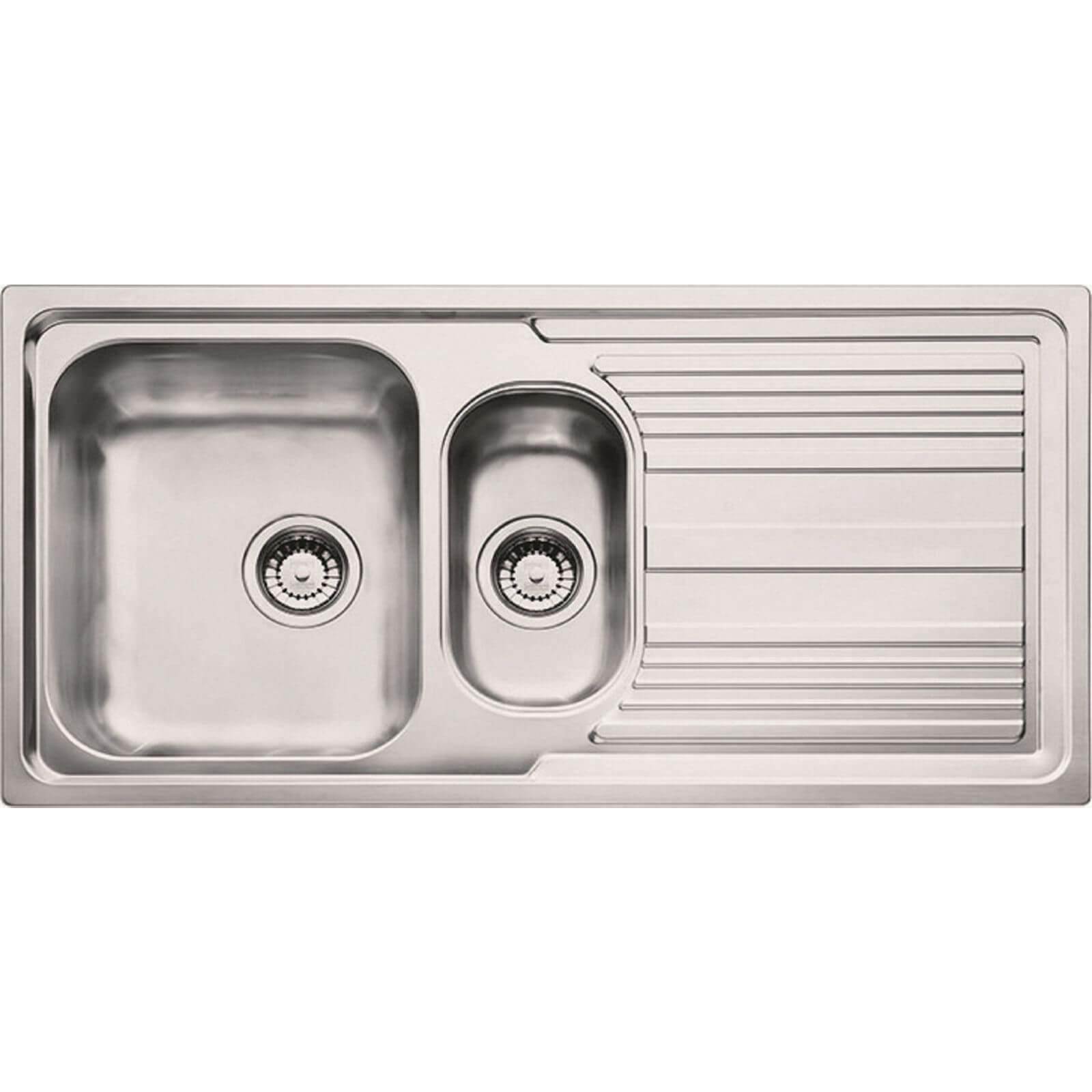 Carron Phoenix Logica Reversible Silver Kitchen Sink - 1.5 Bowl