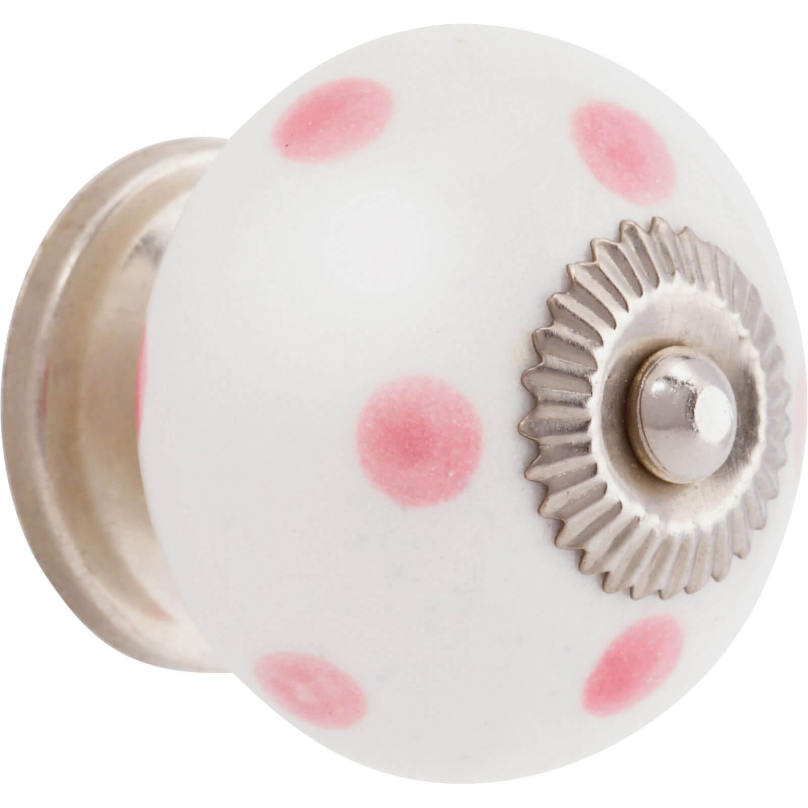 Colour Dots Ceramic Knob - Pink