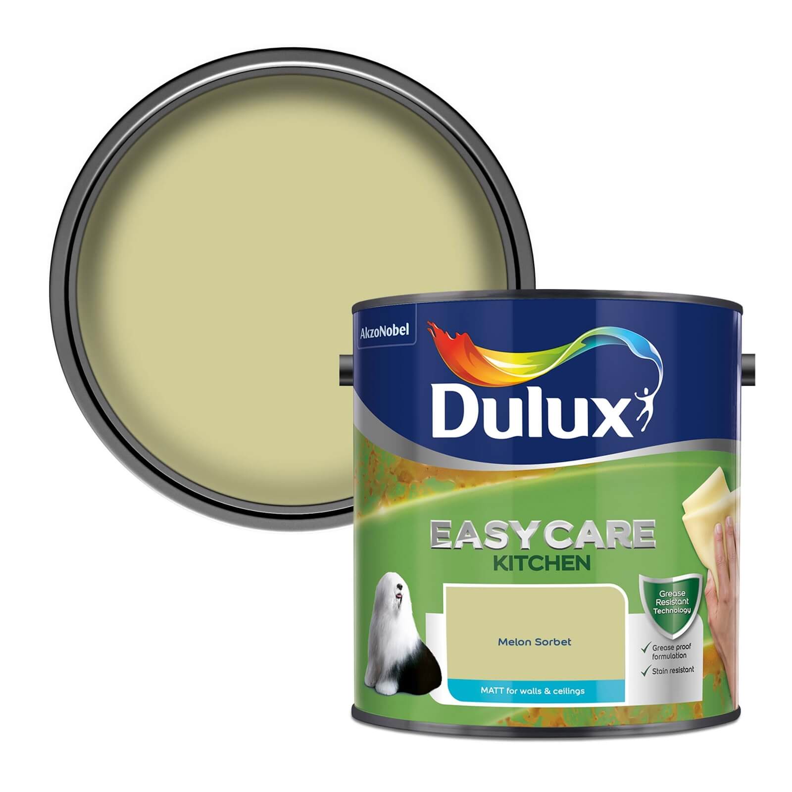 Dulux Easycare Kitchen Melon Sorbet - Matt Emulsion Paint - 2.5L