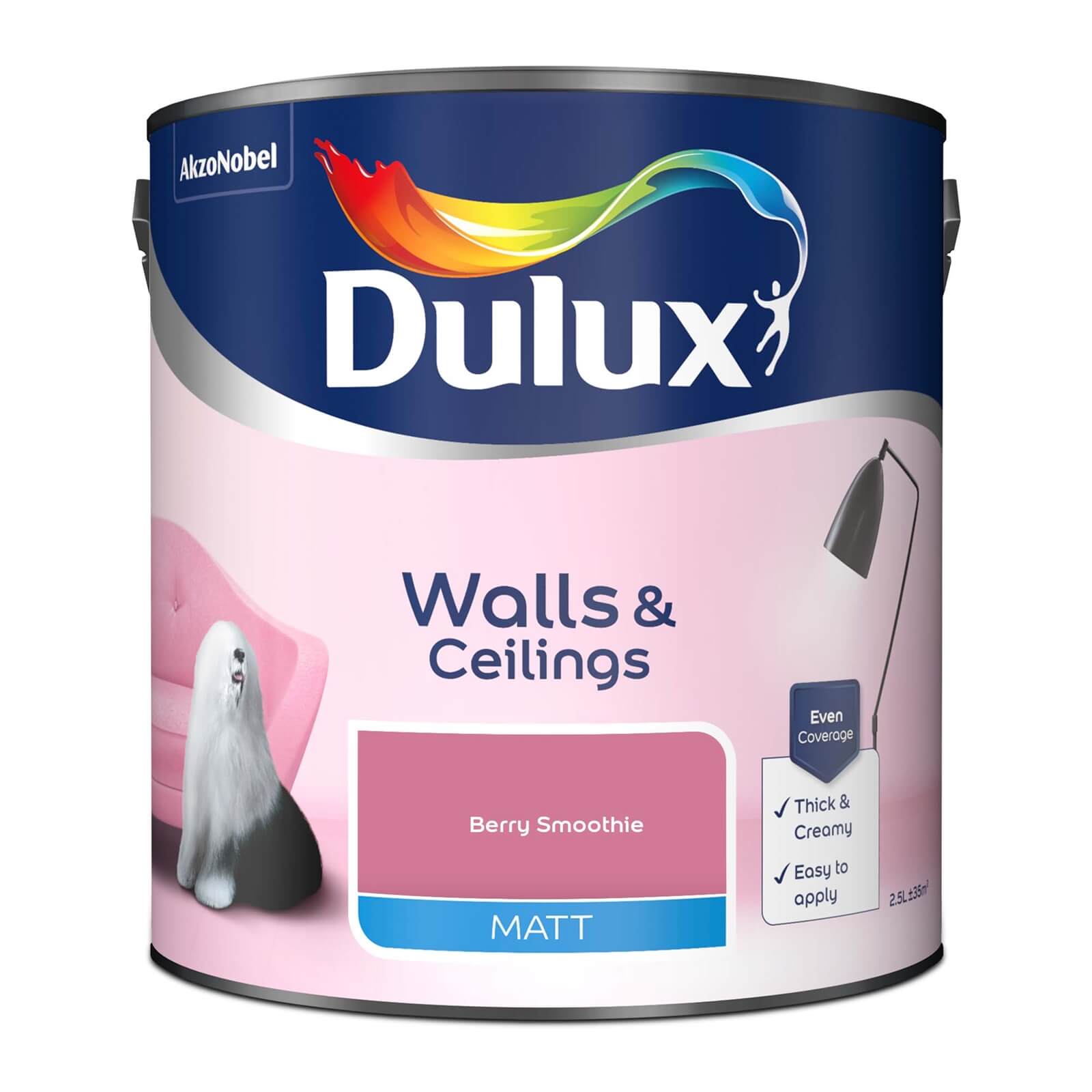 Dulux Matt Emulsion Paint Berry Smoothie - 2.5L