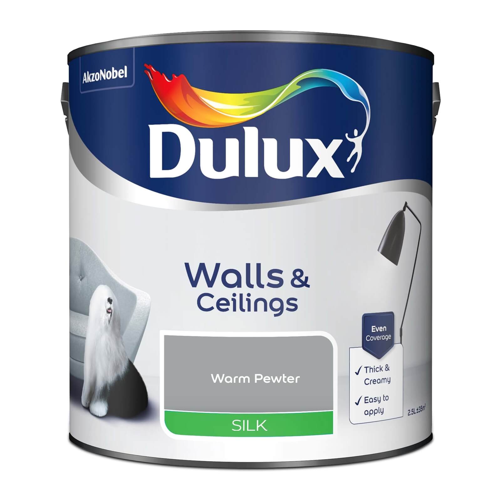 Dulux Silk Emulsion Paint Warm Pewter - 2.5L