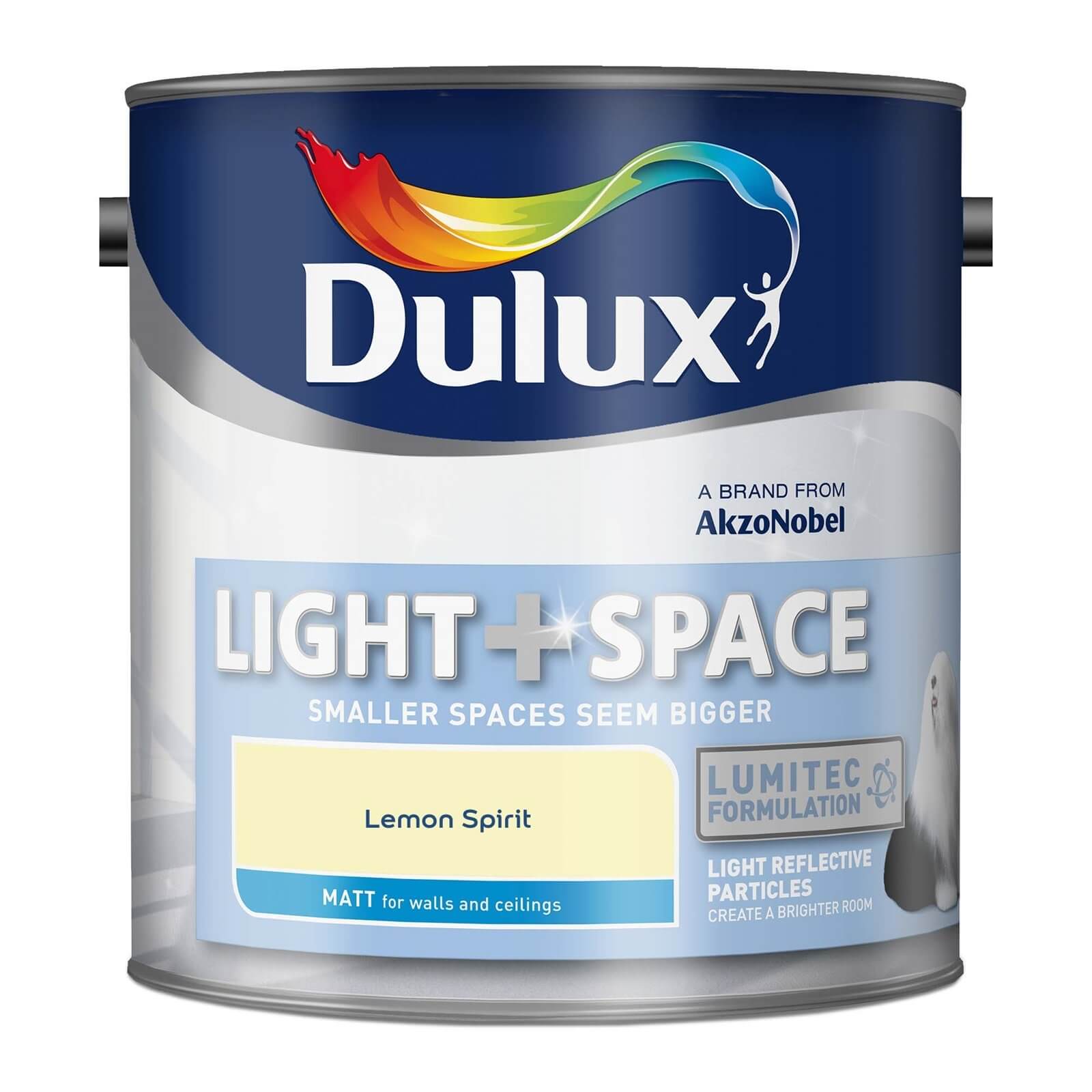 Dulux Light & Space Matt Emulsion Paint Lemon Spirit - 2.5L