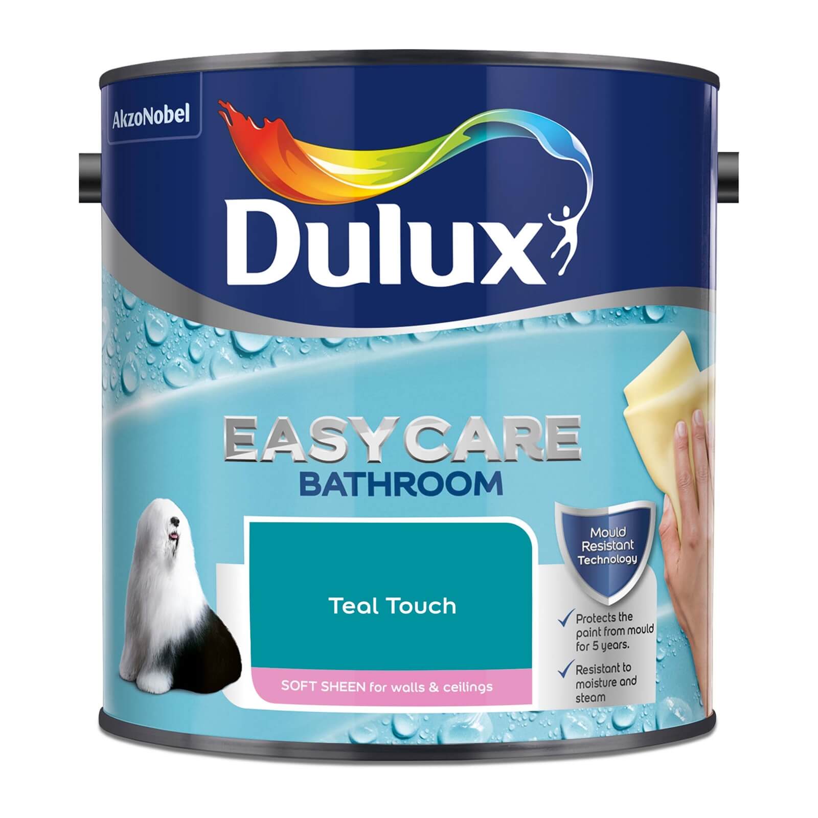 Dulux Easycare Bathroom Teal Touch Soft Sheen Paint - 2.5L