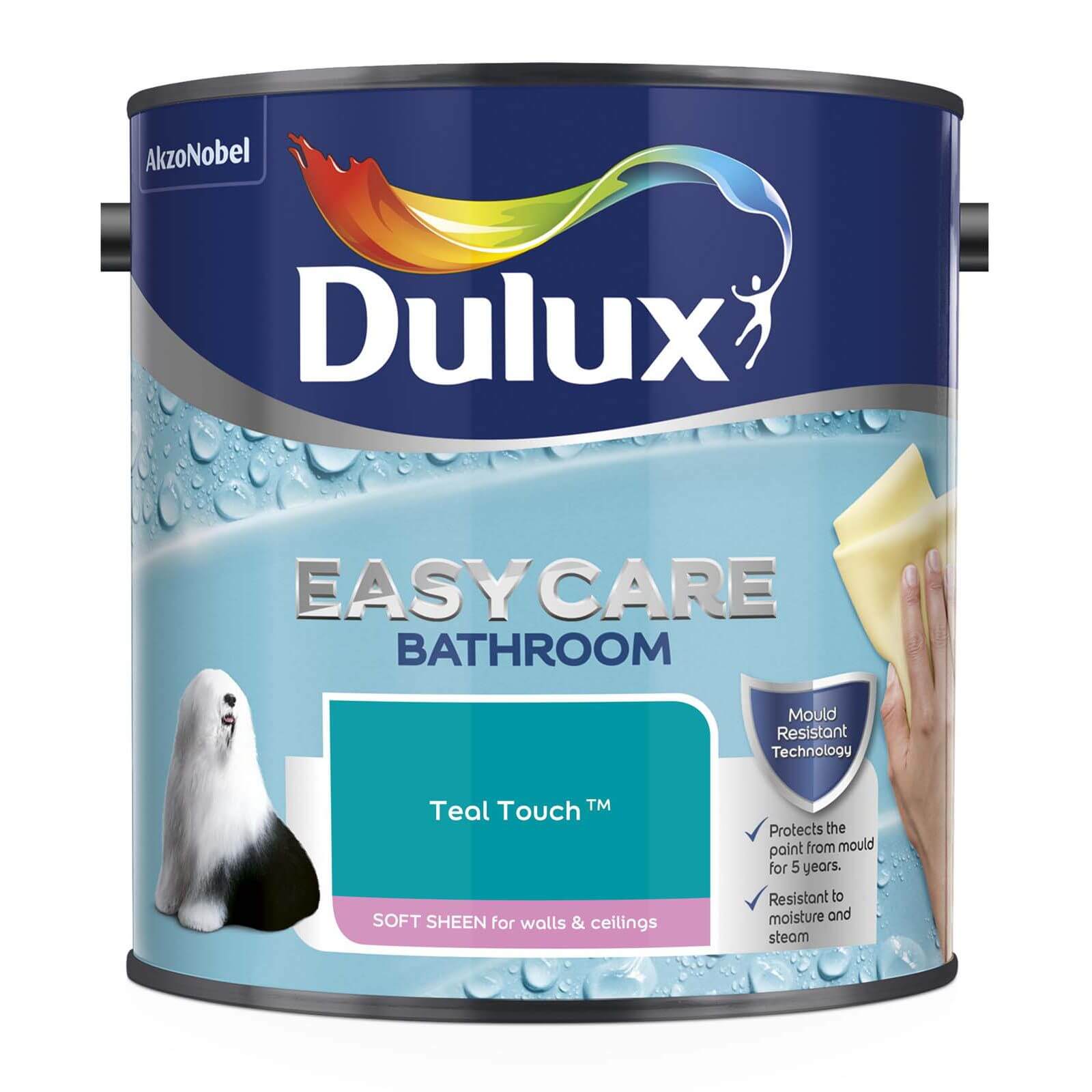 Dulux Easycare Bathroom Teal Touch Soft Sheen Paint - 2.5L