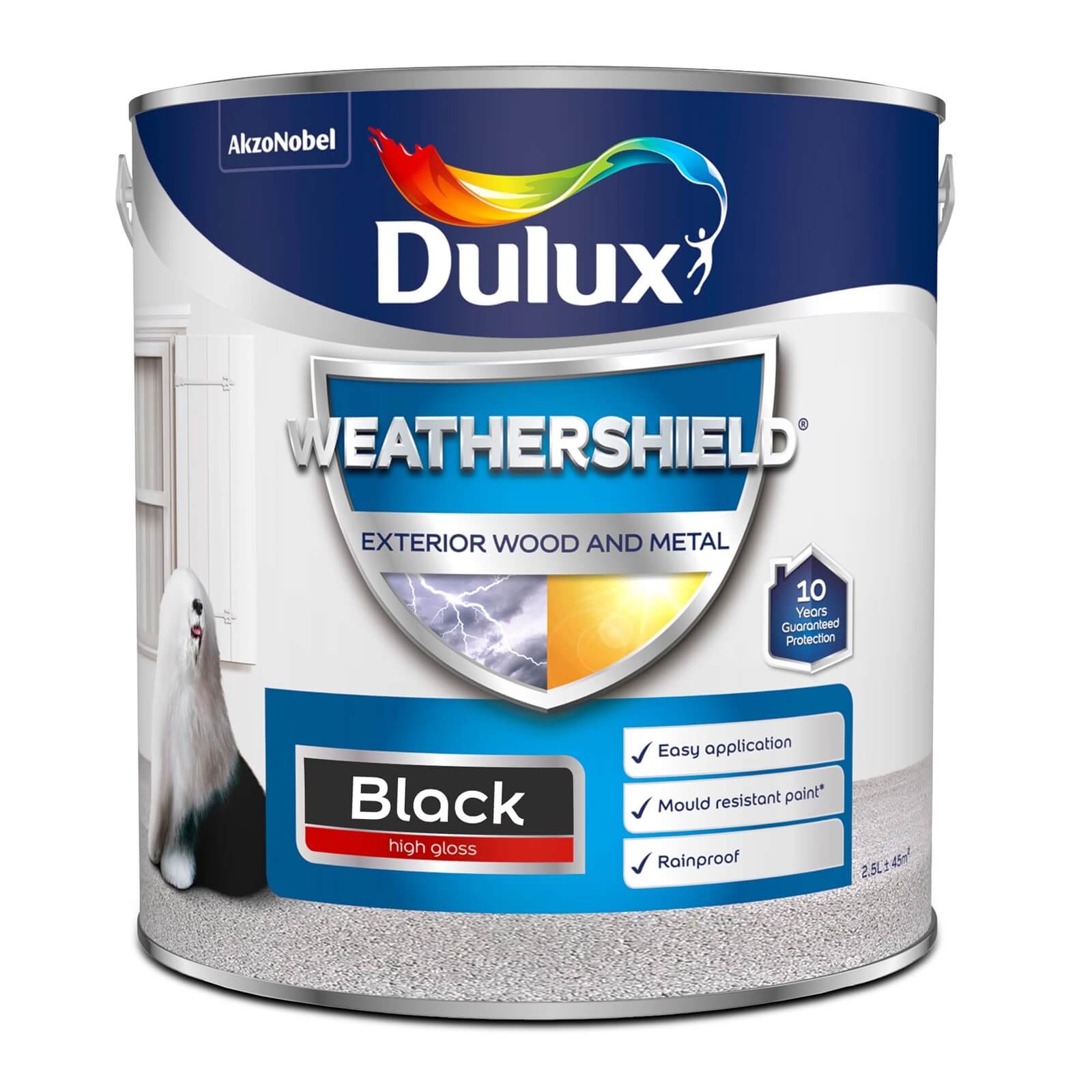 Dulux Weathershield Exterior Gloss Paint Black - 2.5L