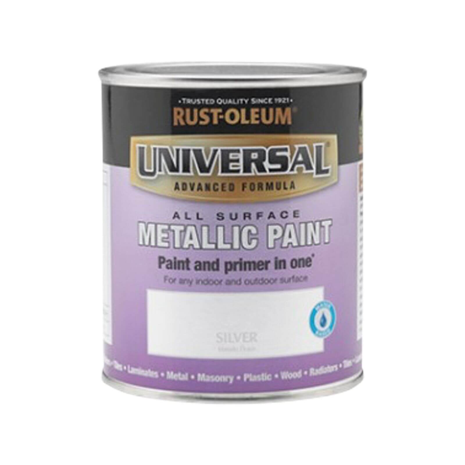 Rust-Oleum Universal All Surface Metallic Paint & Primer - Silver - 750ml