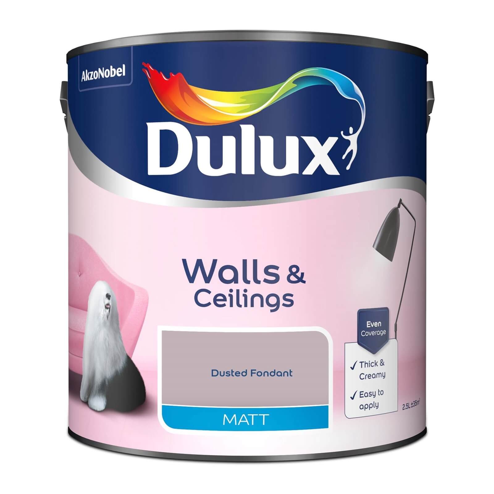 Dulux Matt Emulsion Paint Dusted Fondant - 2.5L