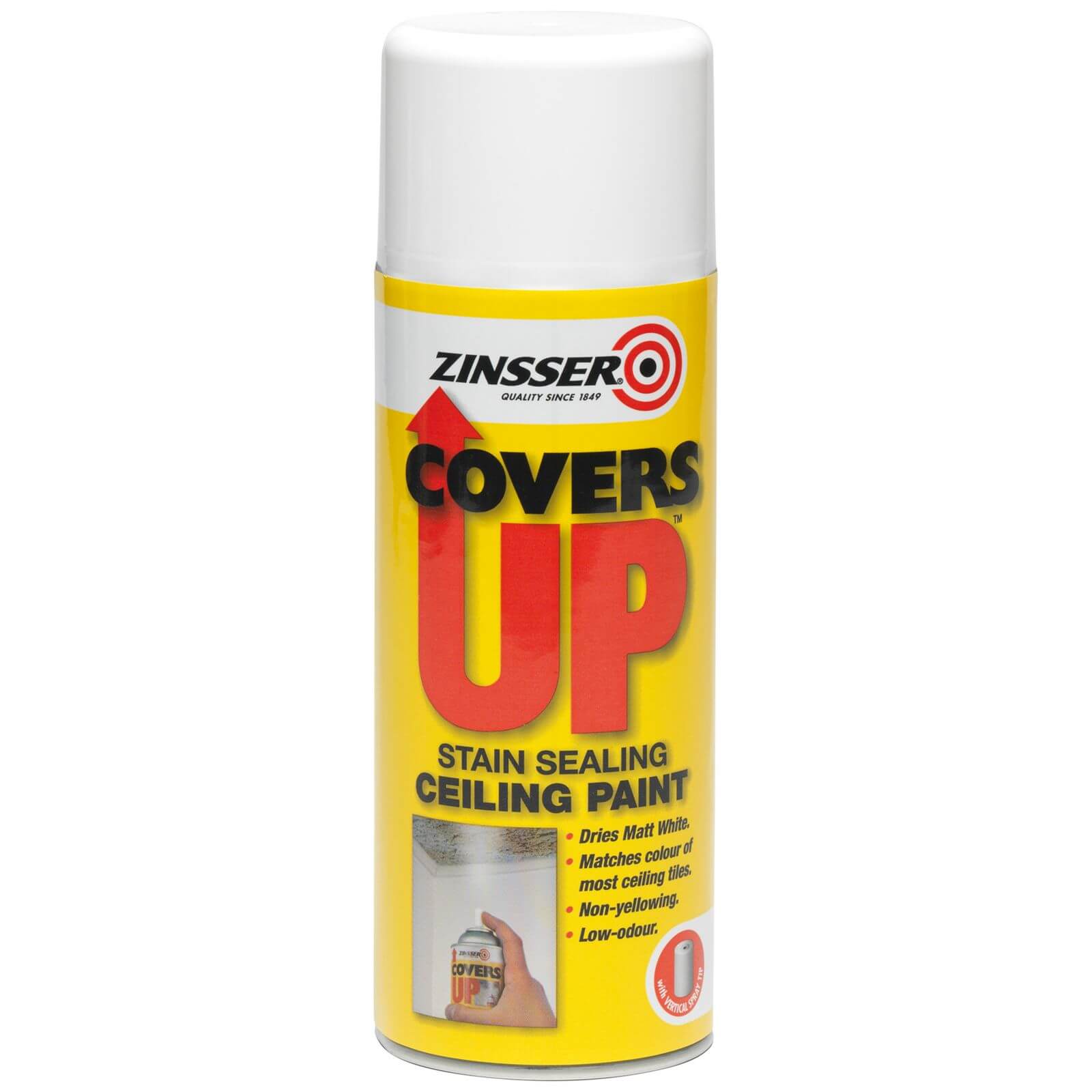 Zinsser White Covers Up Matt Spray Paint - 400ml
