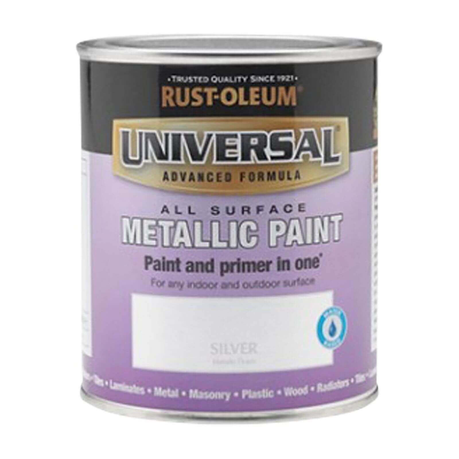 Rust-Oleum Universal All Surface Metallic Paint & Primer - Silver - 250ml
