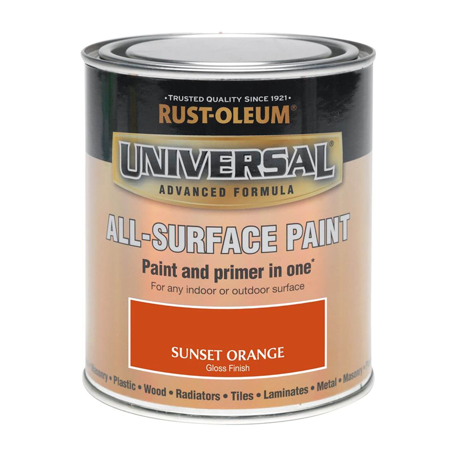 Rust-Oleum Universal All Surface Gloss Paint & Primer - Sunset Orange - 250ml