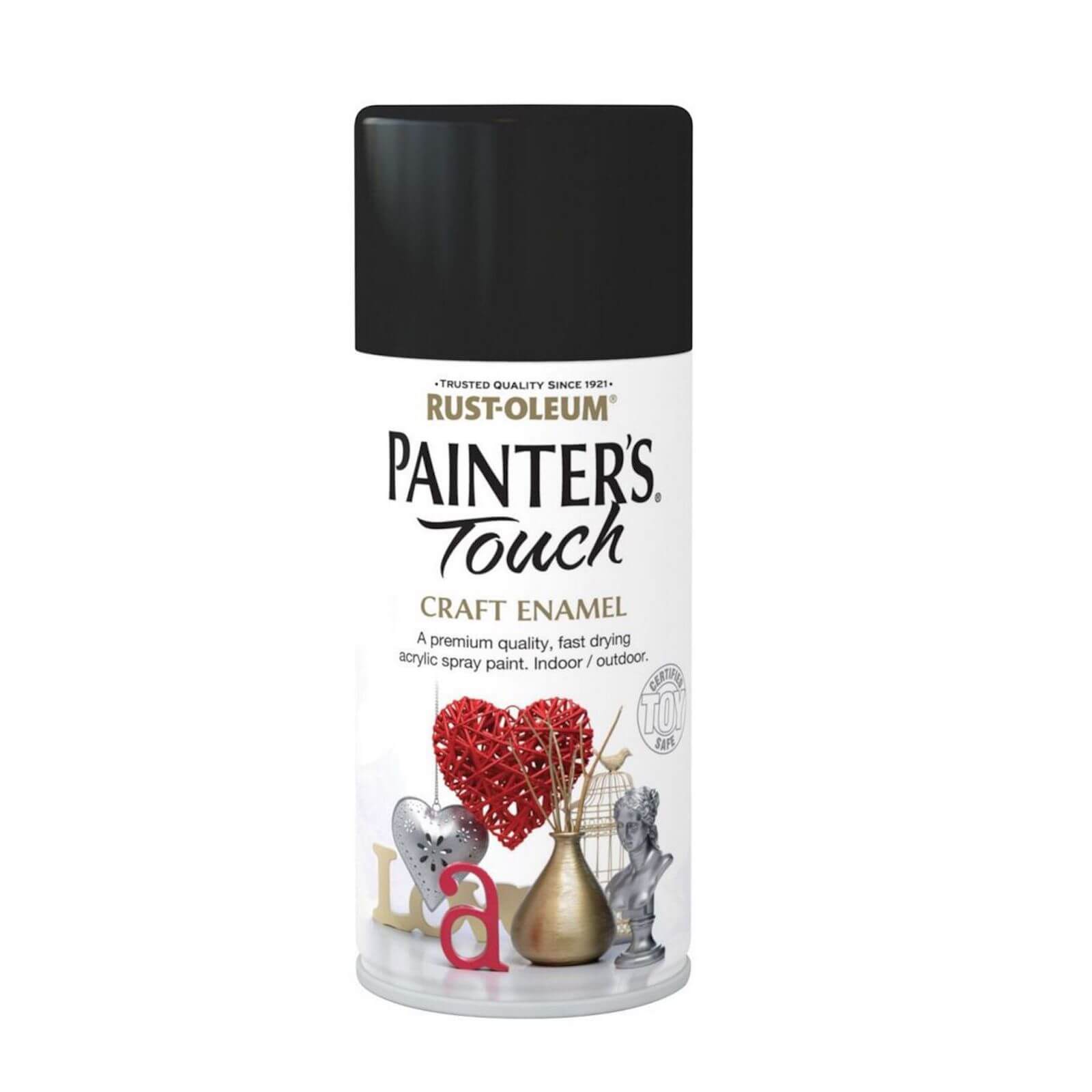 Rust-Oleum Painters Touch Craft Enamel Spray Paint Matt Black - 150ml