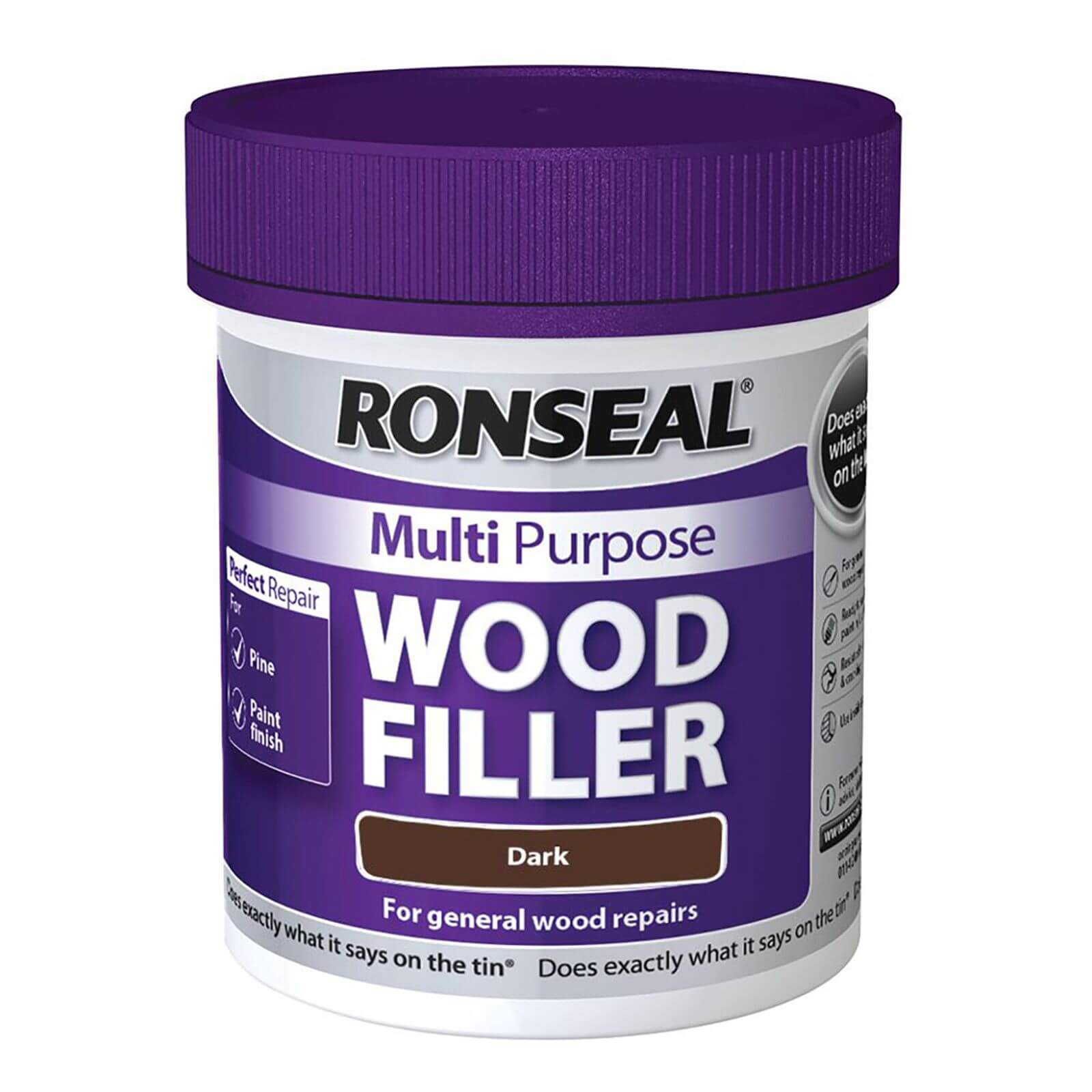 Ronseal Multipurpose Wood Filler Tub - Dark - 250g