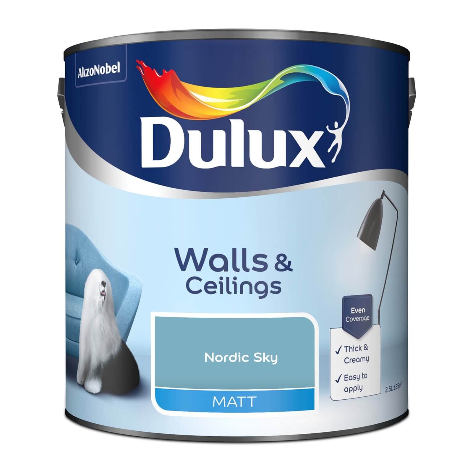 Dulux Matt Emulsion Paint Nordic Sky - 2.5L