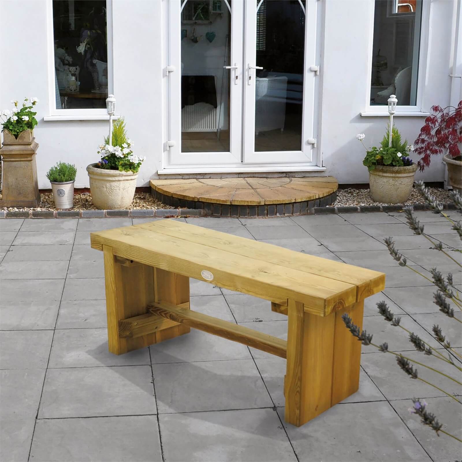 Forest Double Wooden Sleeper Bench - 1.2m