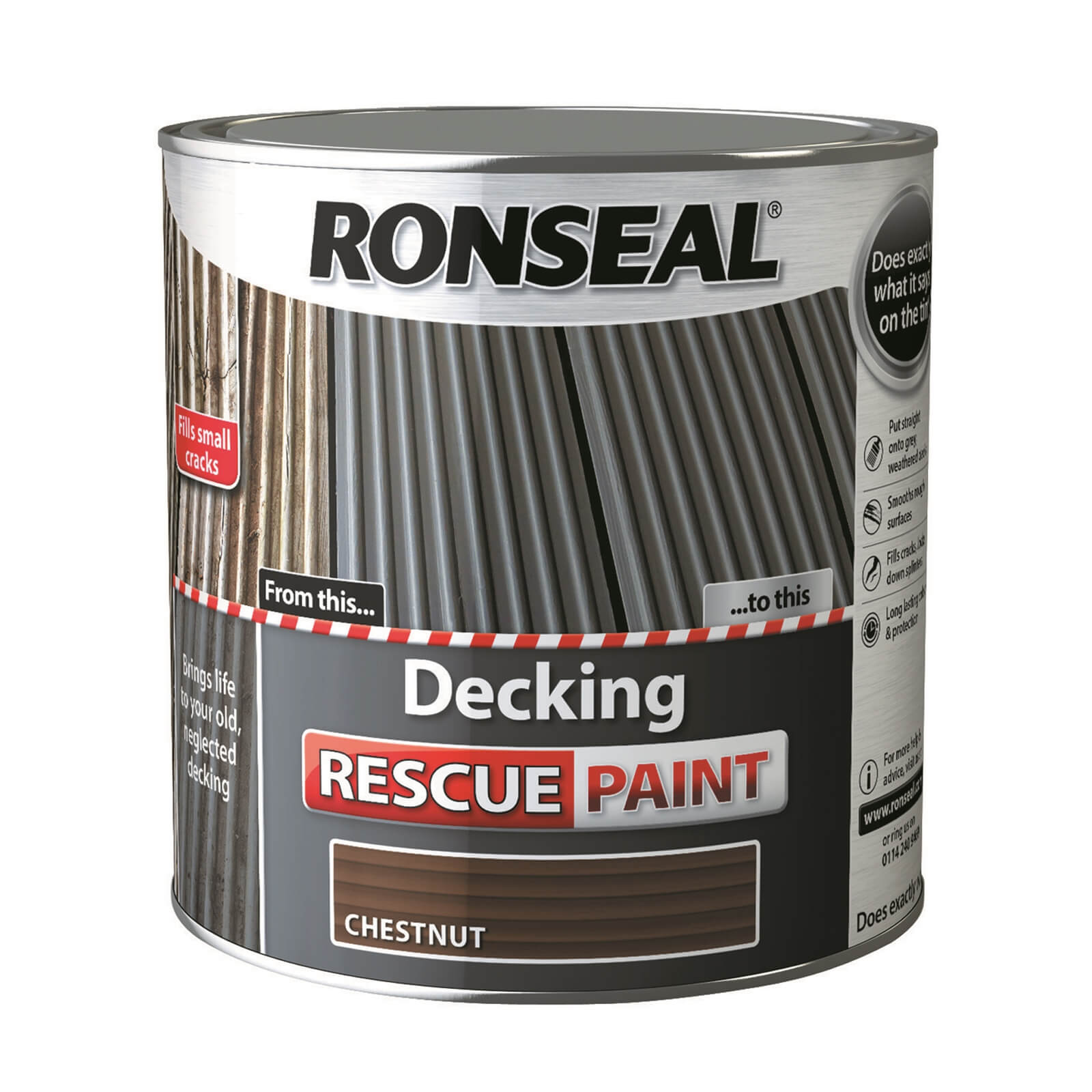 Ronseal Decking Rescue Paint Chestnut - 2.5L
