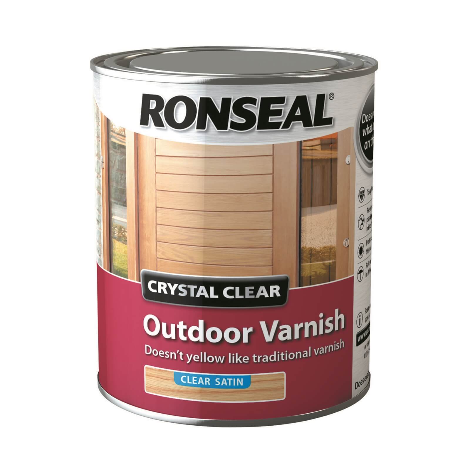 Ronseal Crystal Clear Outdoor Varnish Satin - 750ml