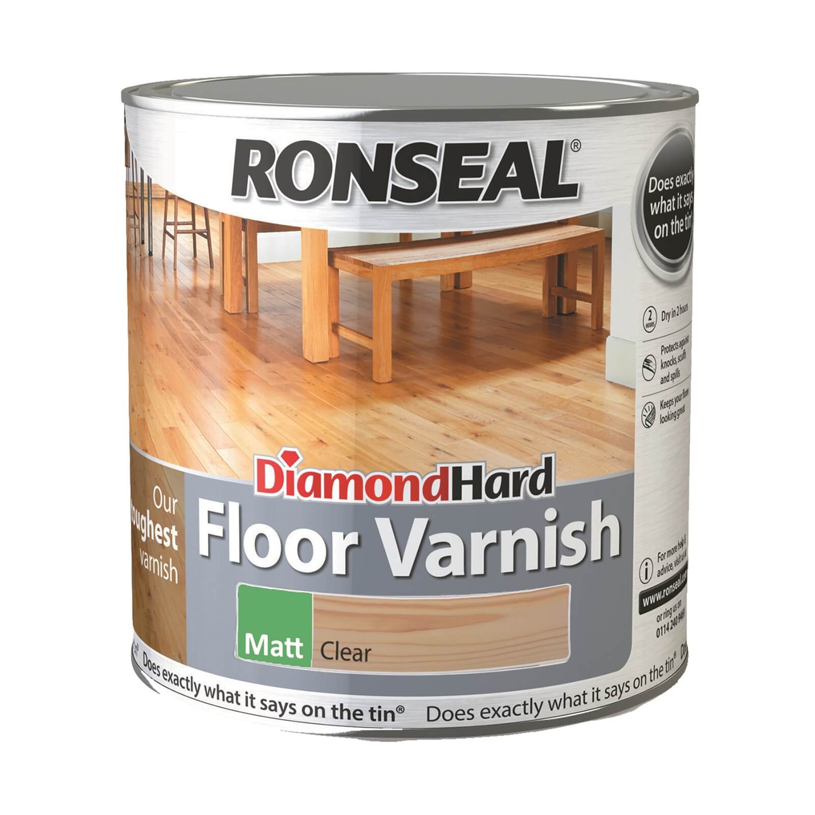 Ronseal Diamond Hard Floor Varnish Clear Matt - 2.5L