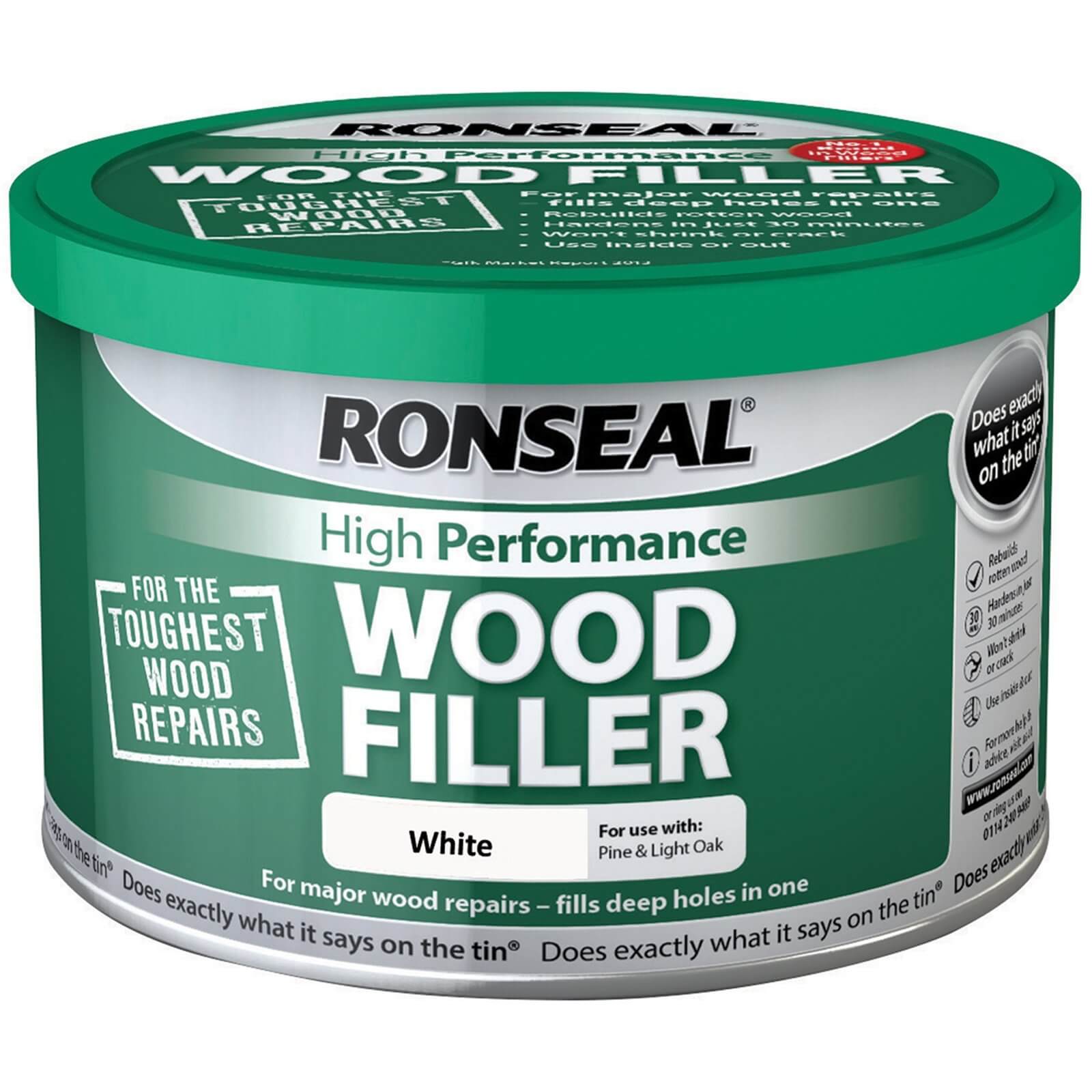 Ronseal High Performance Wood Filler - White - 275g