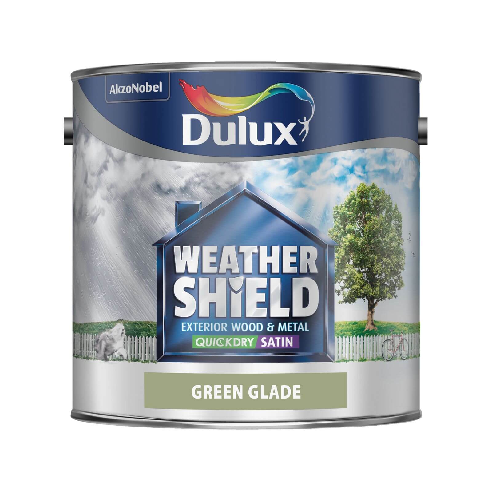 Dulux Weathershield Exterior Quick Dry Satin Paint Green Glade - 2.5L