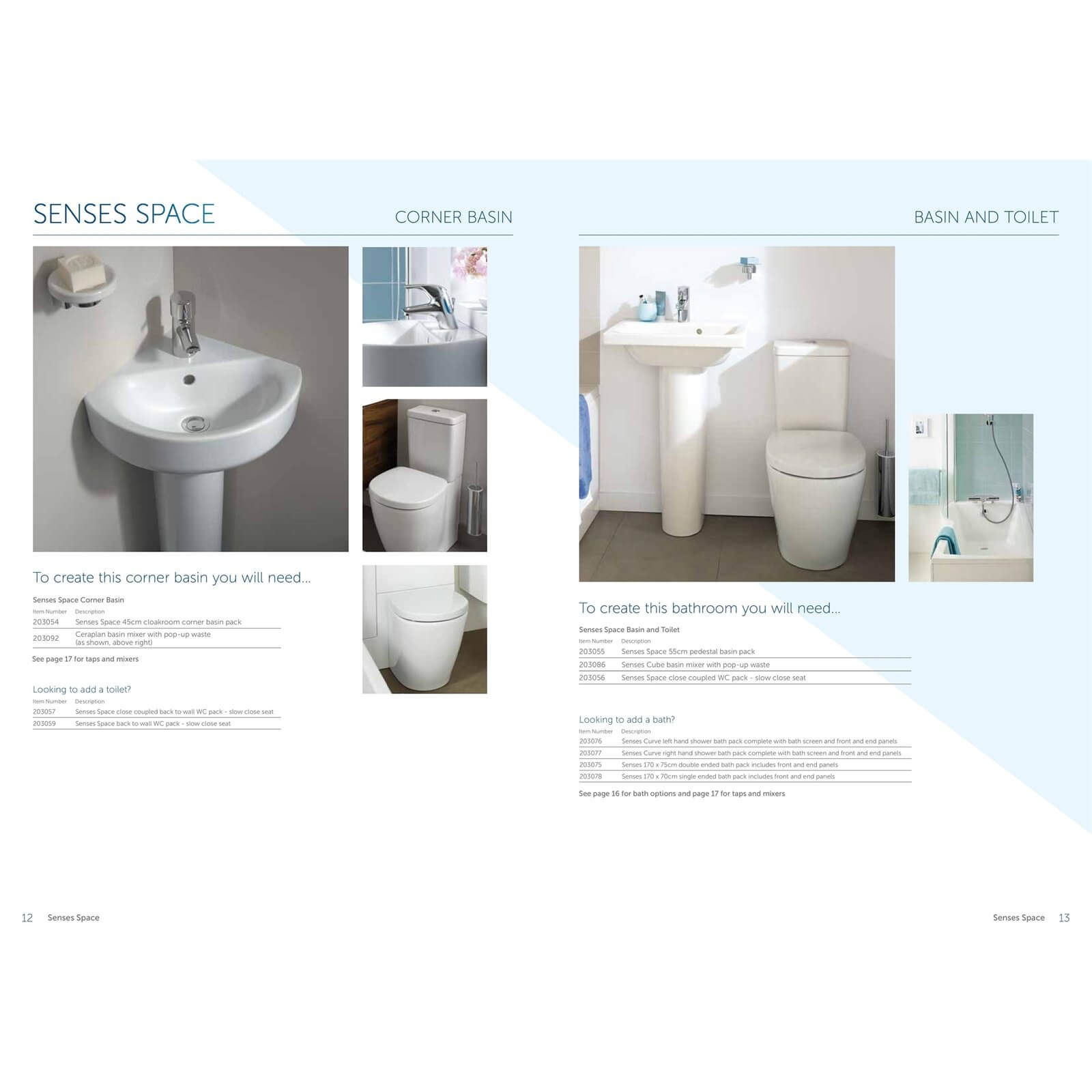 Ideal Standard Senses Space Corner Pedestal Basin - 450mm