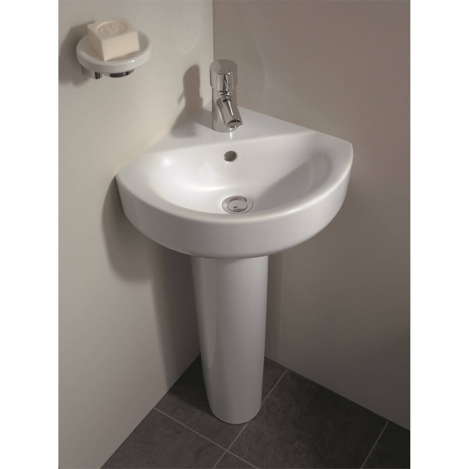 Ideal Standard Senses Space Corner Pedestal Basin - 450mm