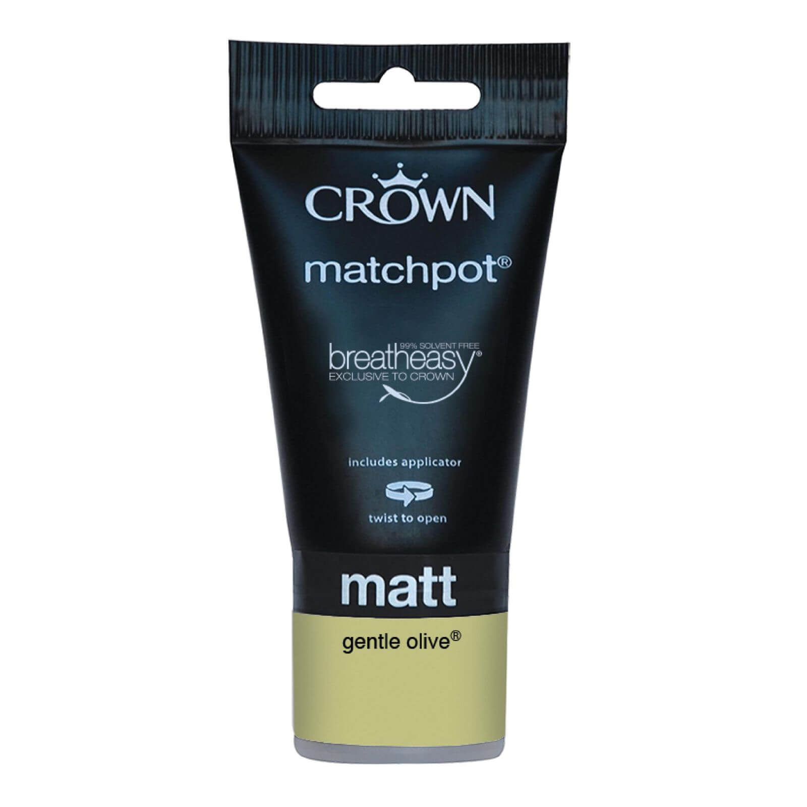 Crown Breatheasy Gentle Olive - Matt Standard Emulsion Paint - 40ml Tester