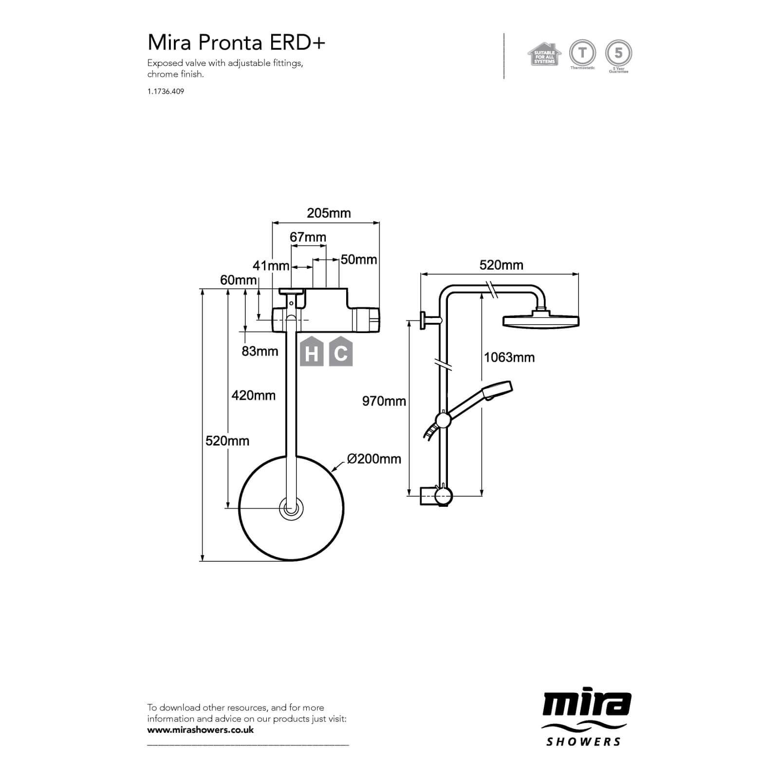 Mira Pronta Shower with Diverter
