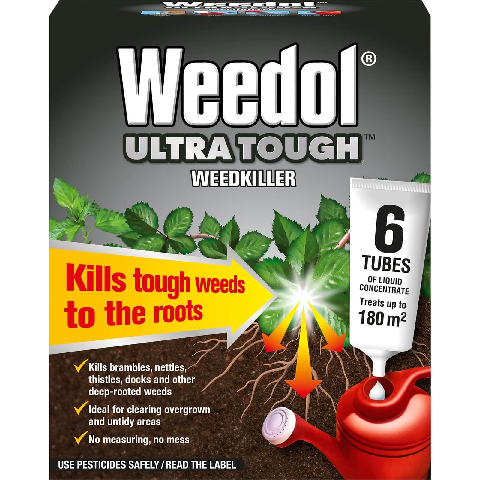 Weedol Ultra Tough Liquid Concentrate Weedkiller - 6 Tubes