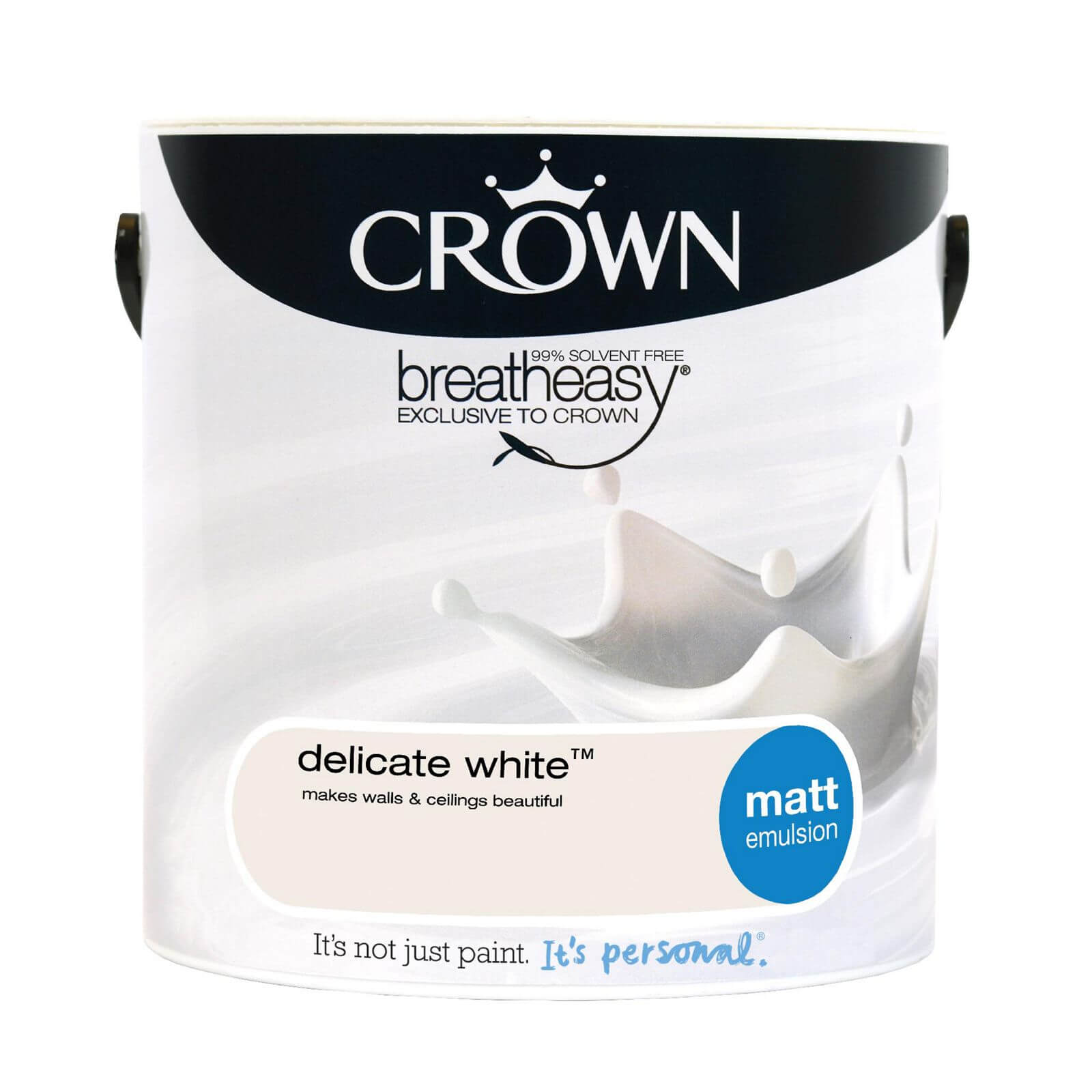 Crown Breatheasy Delicate White - Matt Standard Emulsion Paint - 2.5L