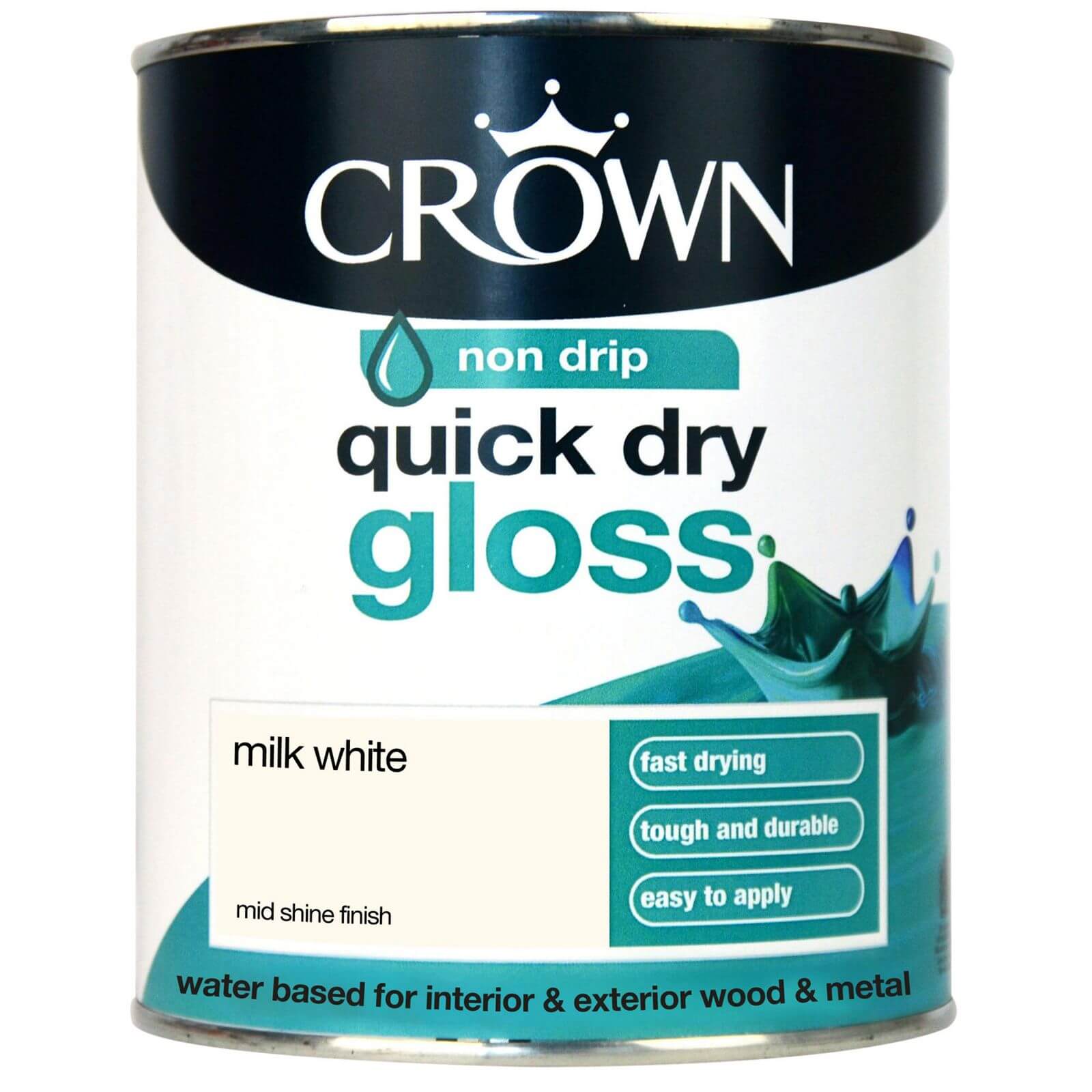 Crown Quick Drying Gloss Milk White - 750ml